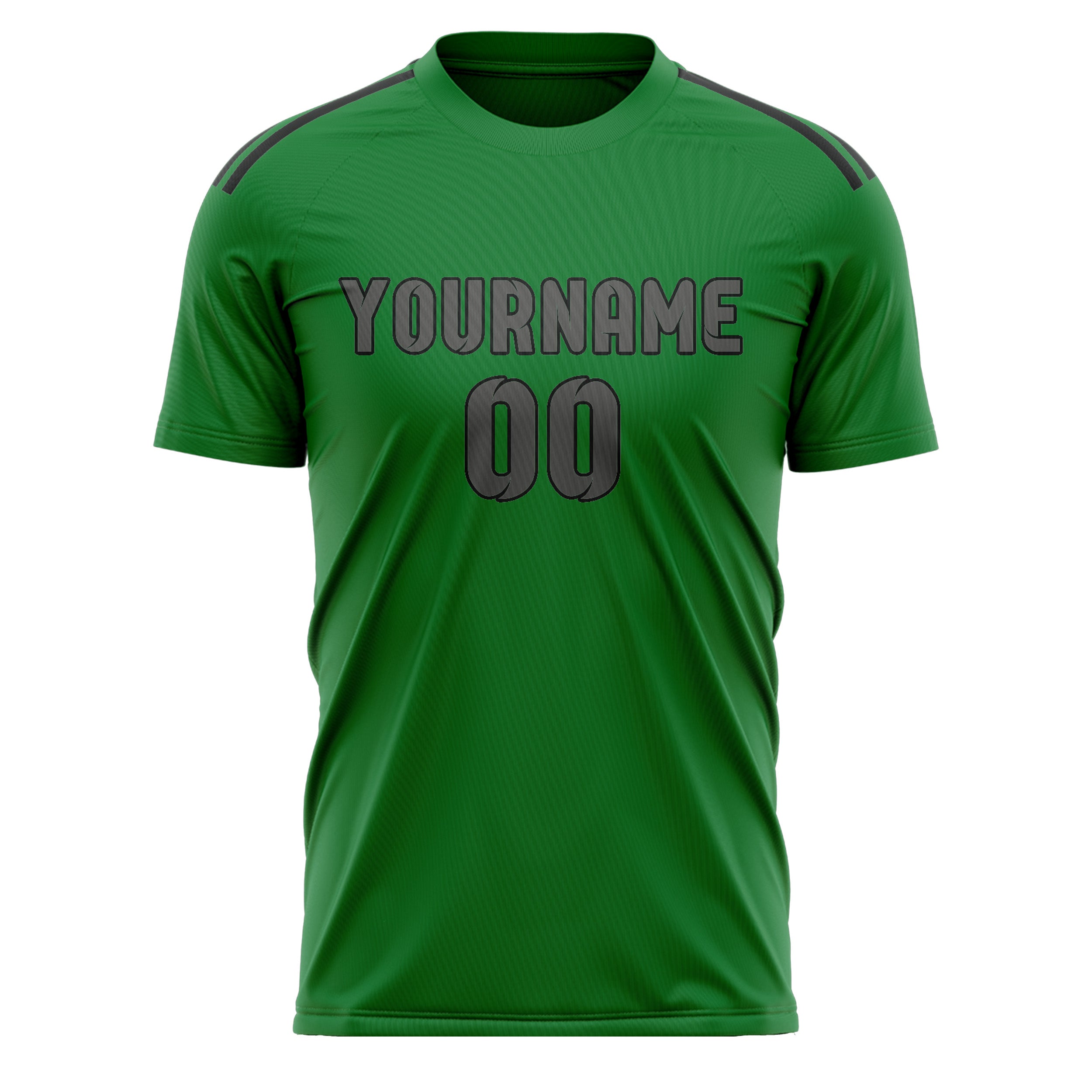 Maillot de football personnalisé vert émeraude et gris foncé