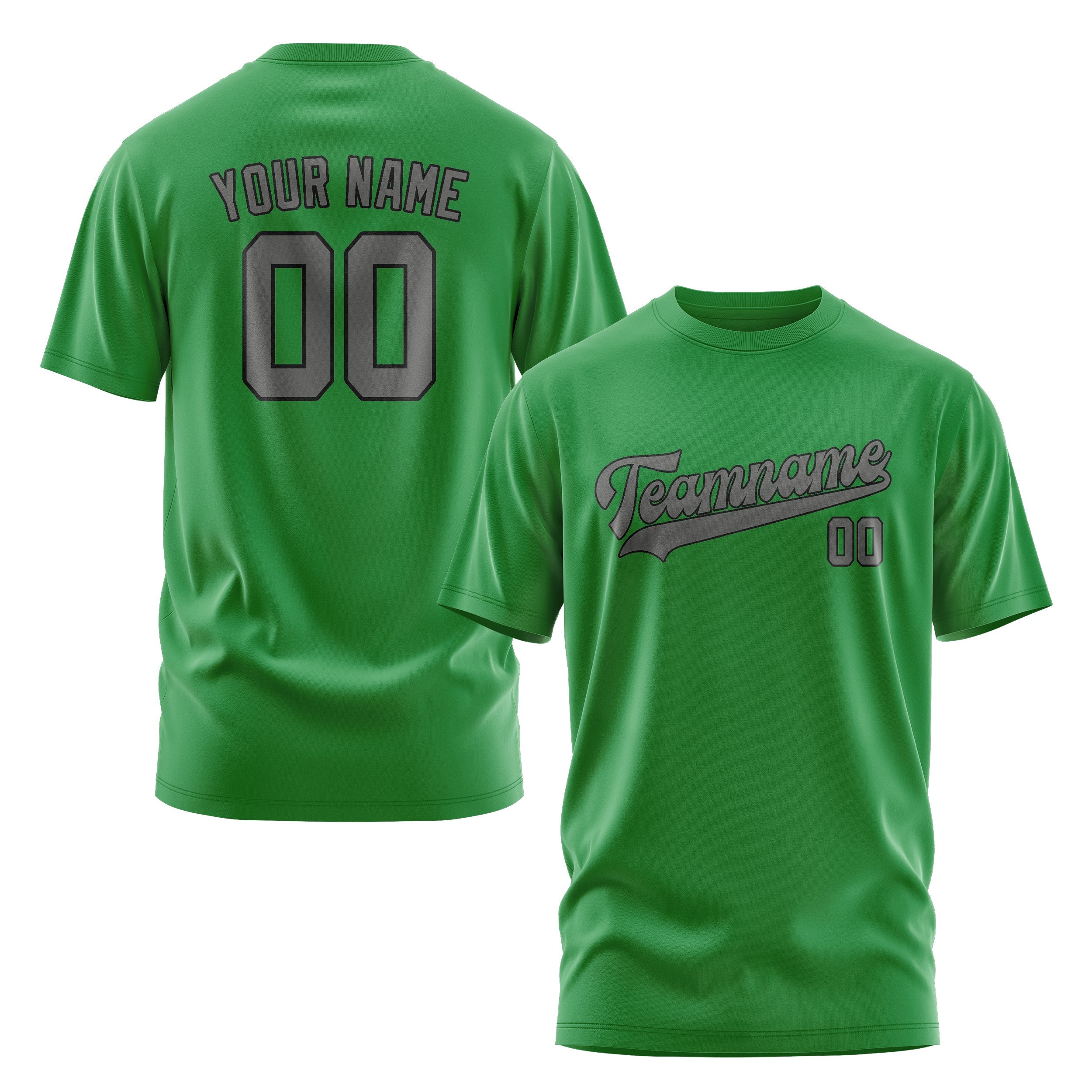 T-shirt personnalisé vert émeraude et gris foncé