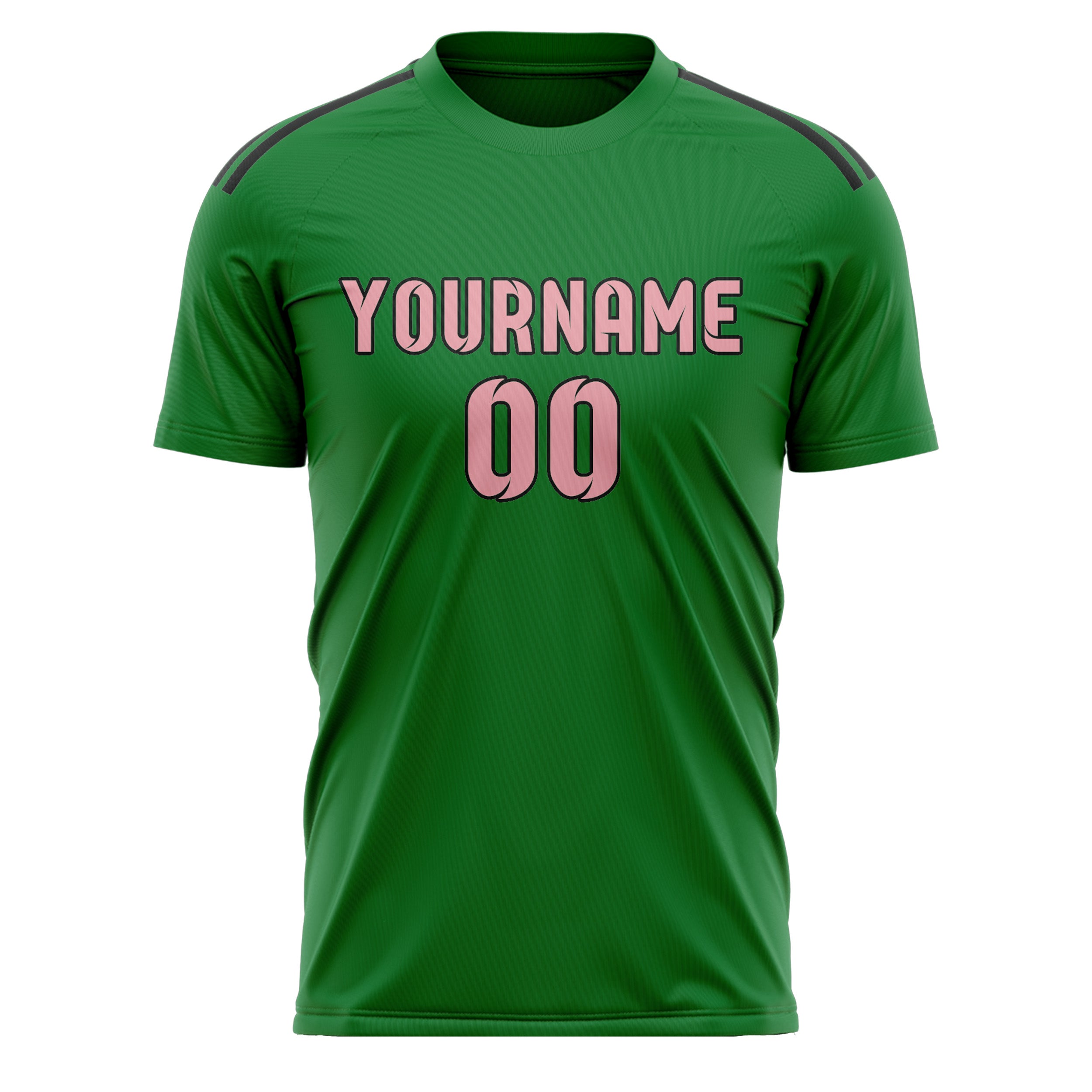 Maillot de football personnalisé vert émeraude et rose clair