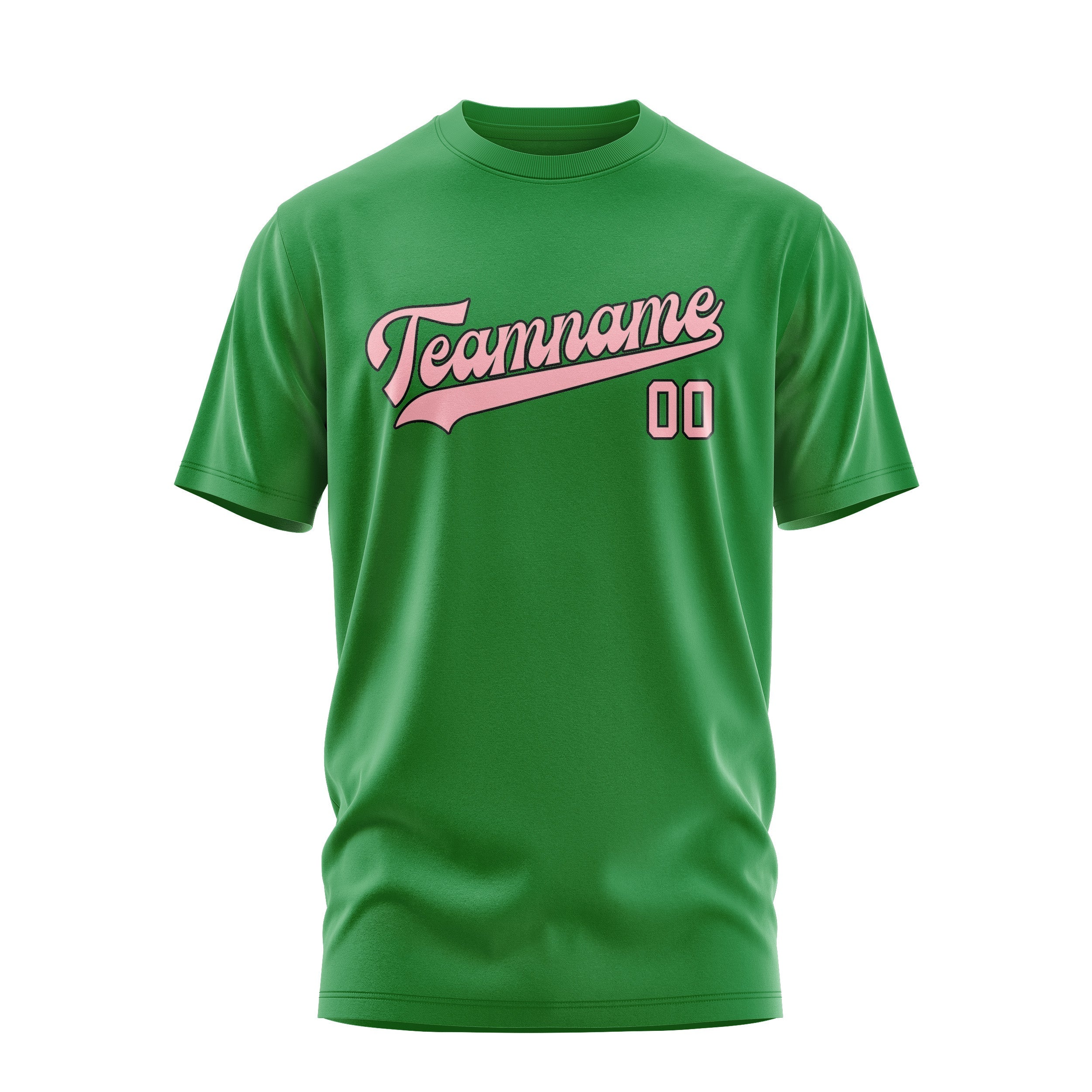 T-shirt personnalisé vert émeraude et rose clair