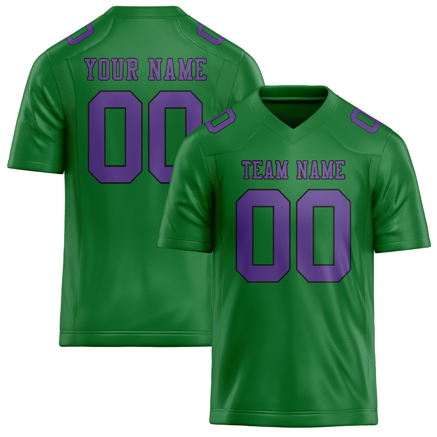 Maillot de football personnalisé vert émeraude et violet clair