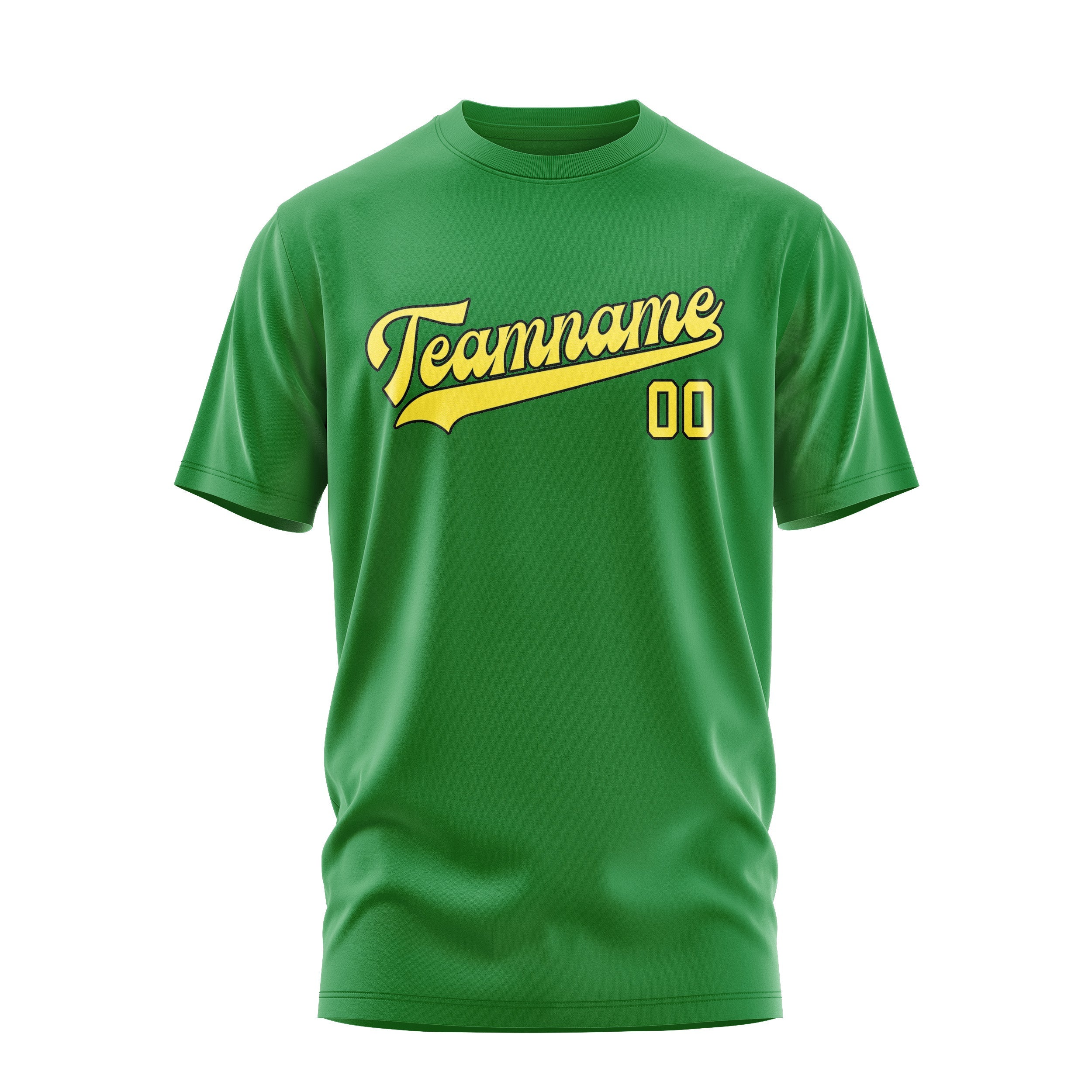 T-shirt personnalisé vert émeraude et jaune clair