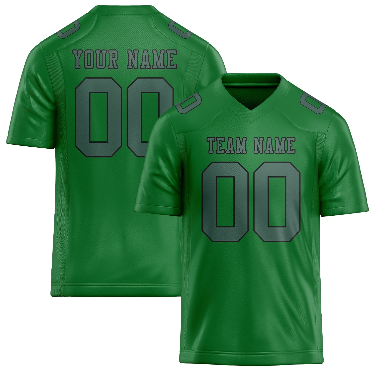 Maillot de football personnalisé vert émeraude, bleu et vert