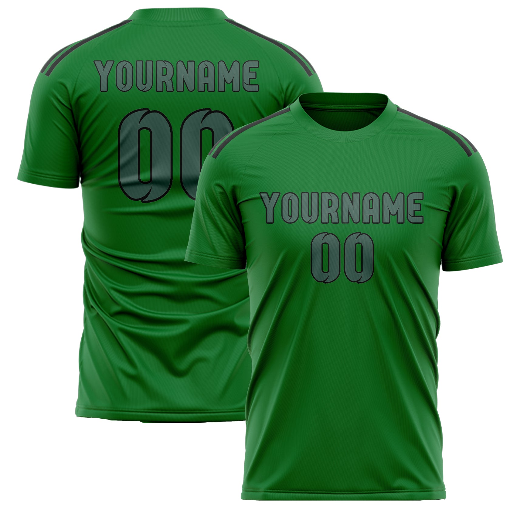 Maillot de football personnalisé vert émeraude, bleu et vert