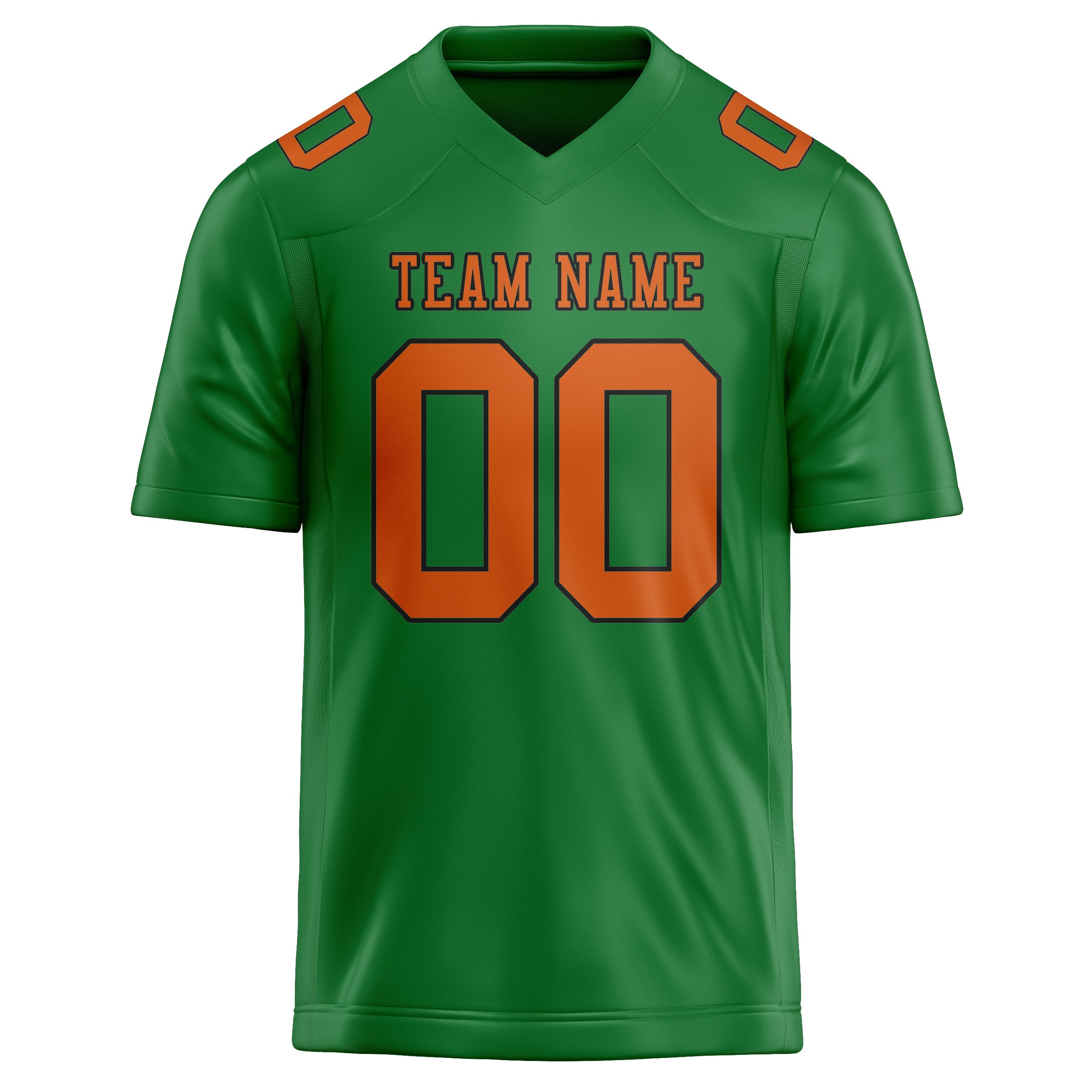 Maillot de football personnalisé vert émeraude et orange