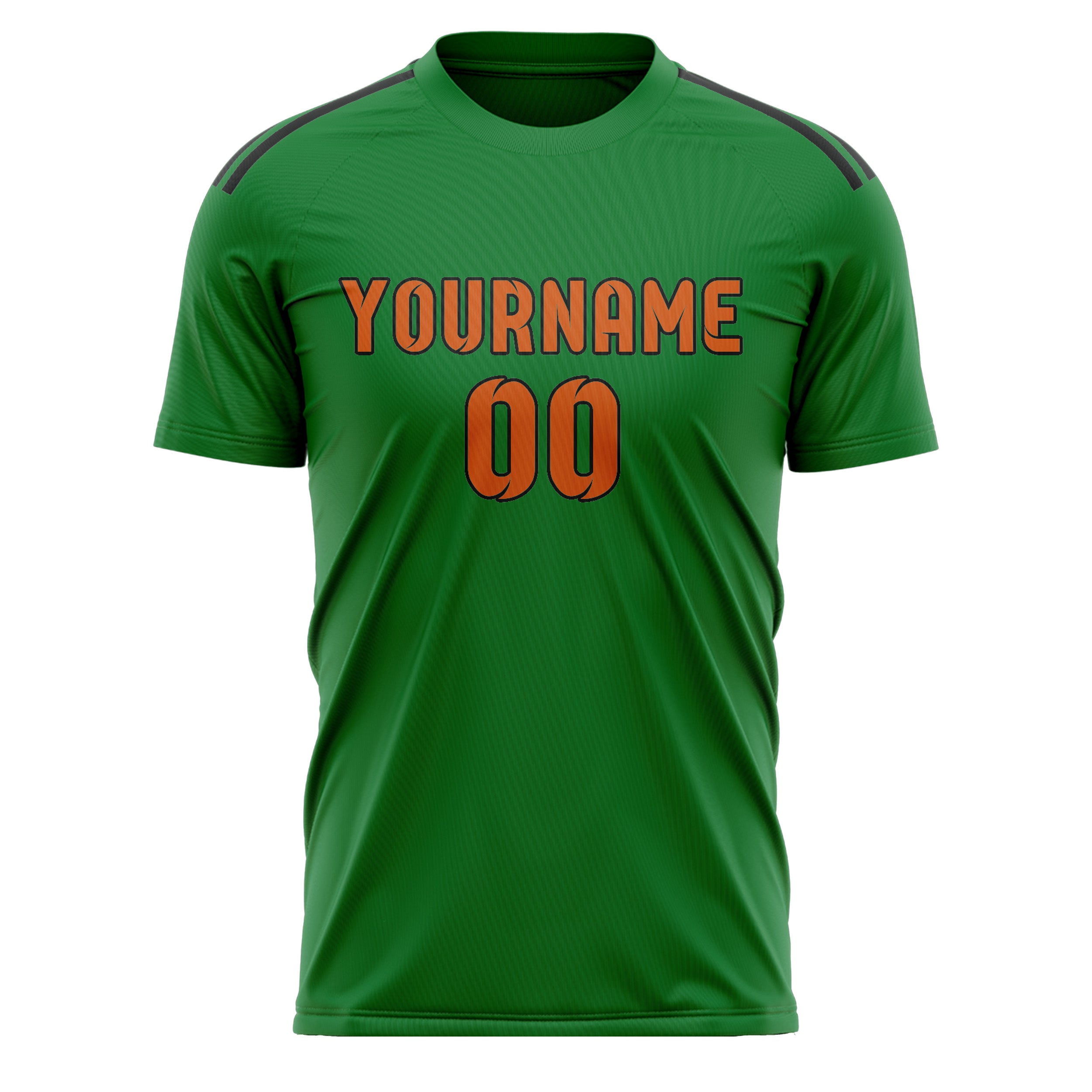 Maillot de football personnalisé vert émeraude et orange