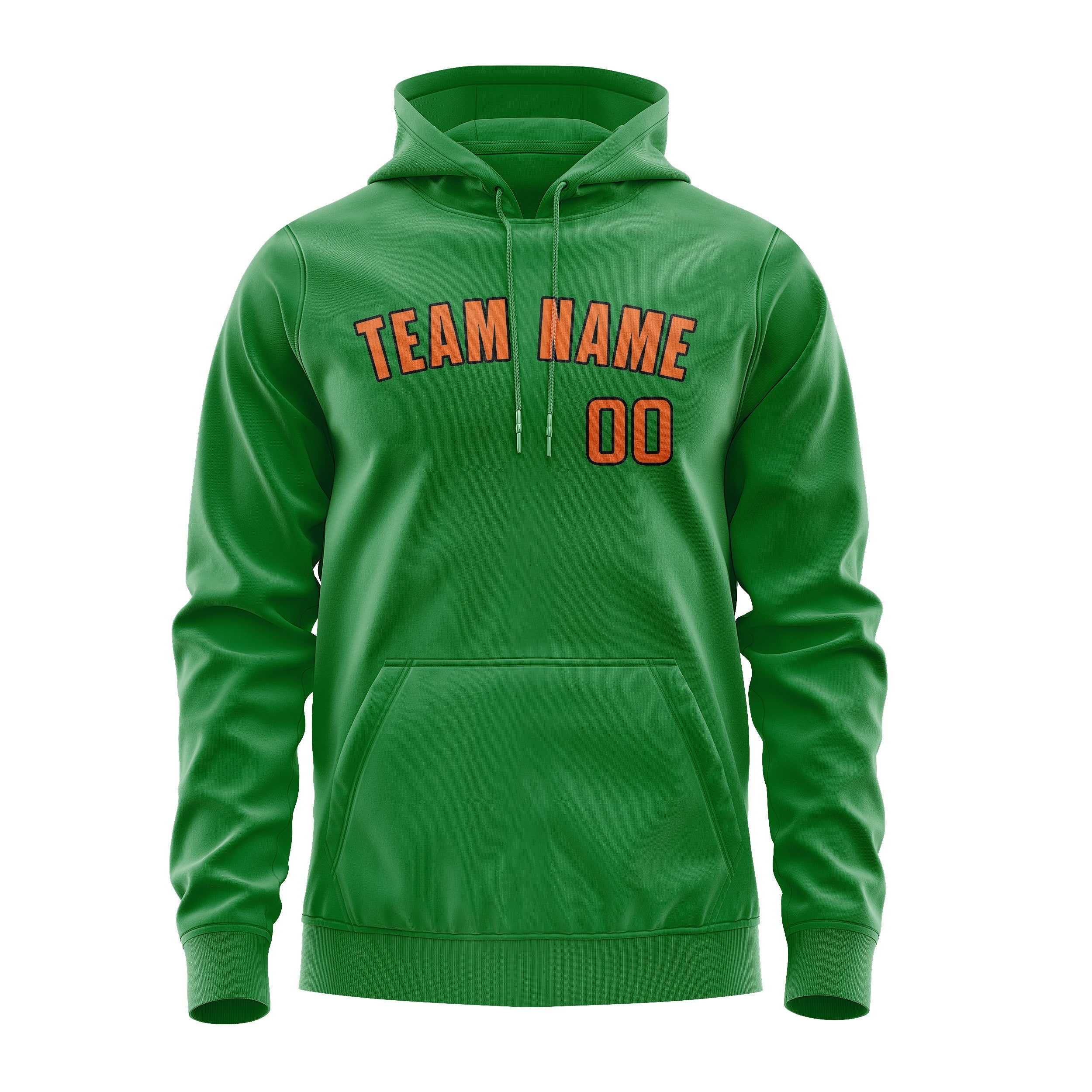 Sweat à capuche personnalisé vert émeraude et orange 