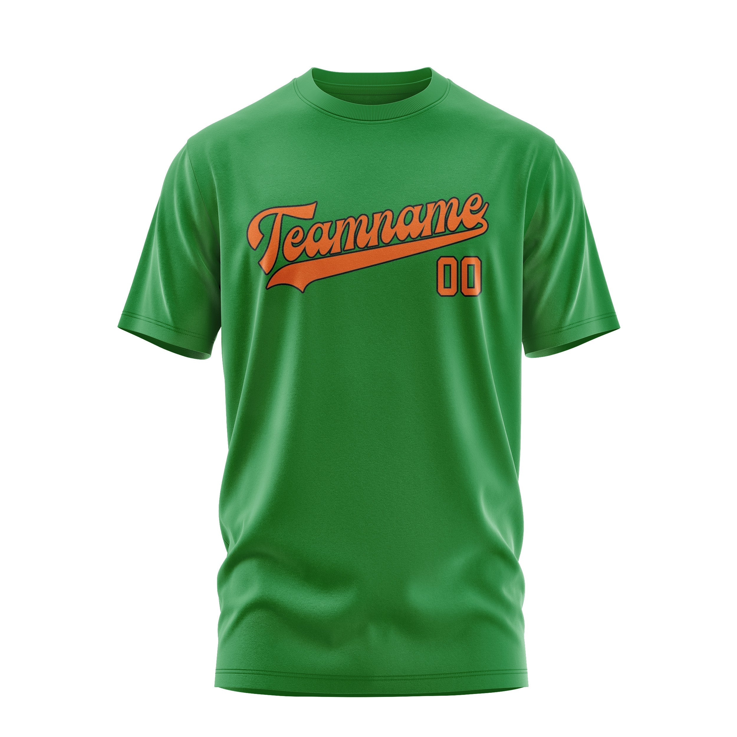 T-shirt personnalisé vert émeraude et orange