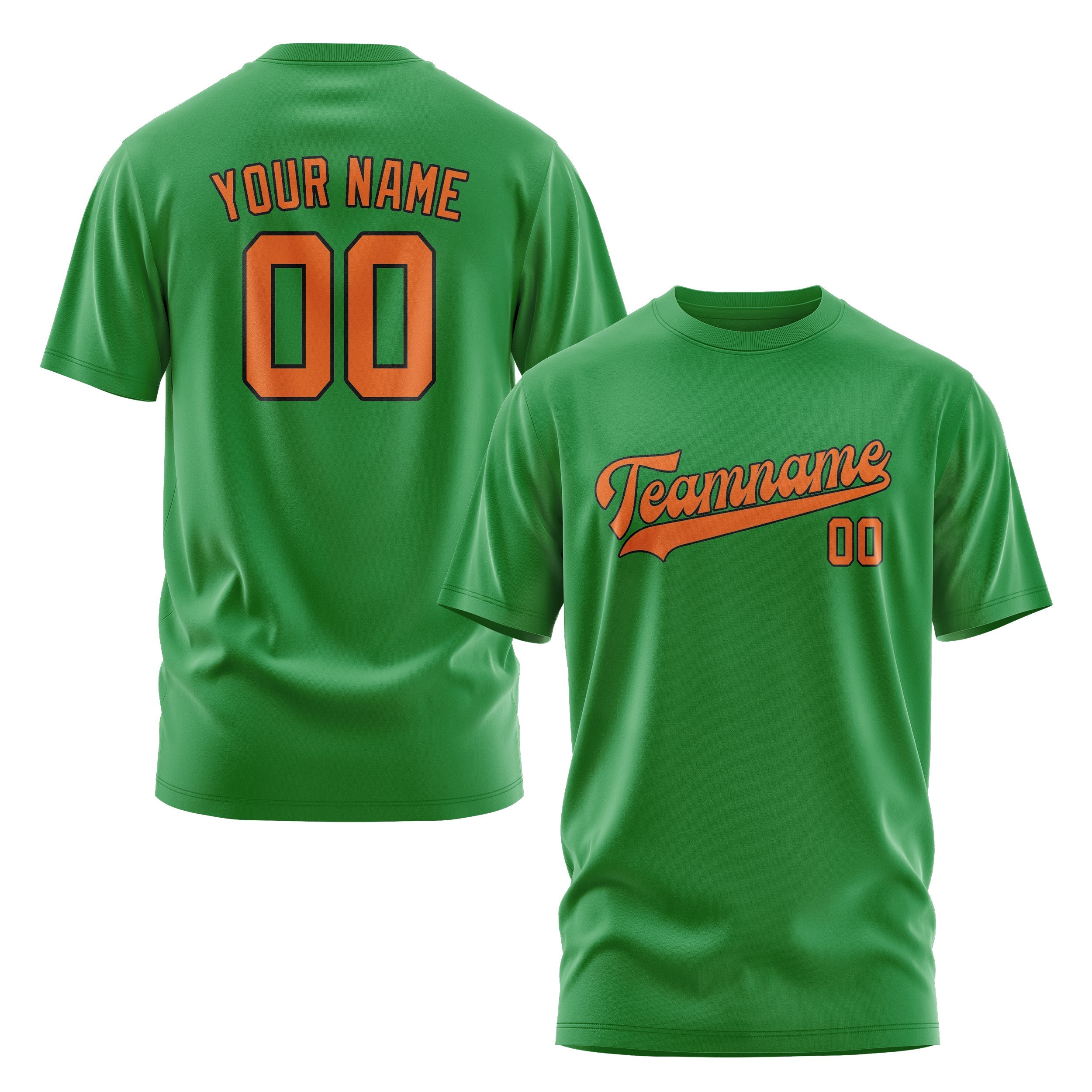 T-shirt personnalisé vert émeraude et orange