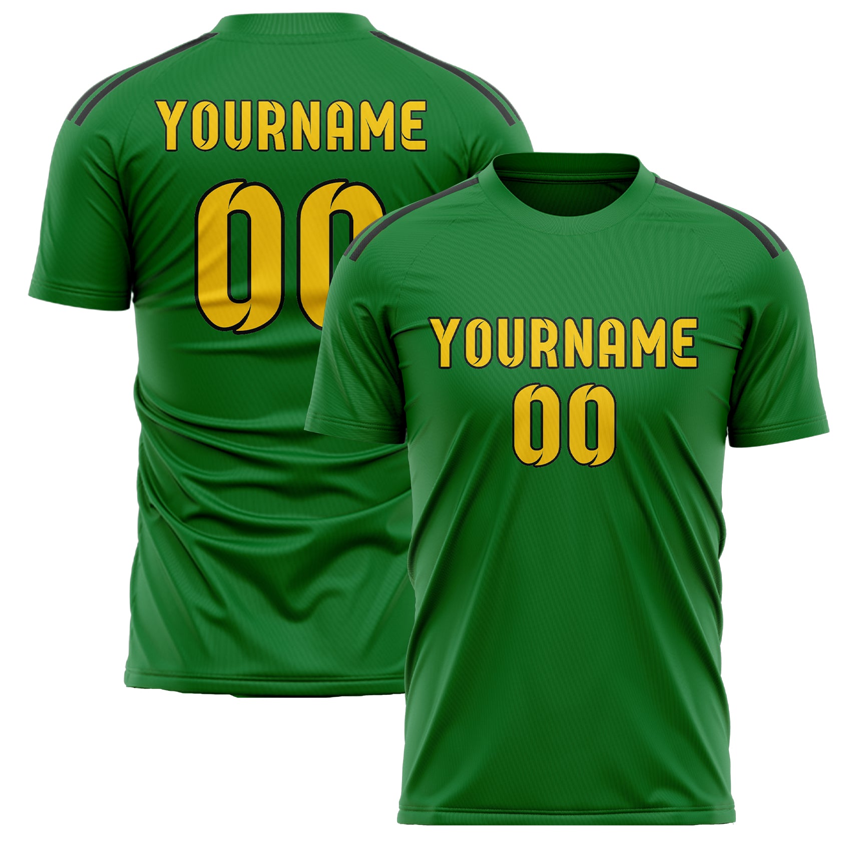 Maillot de football personnalisé vert émeraude et or