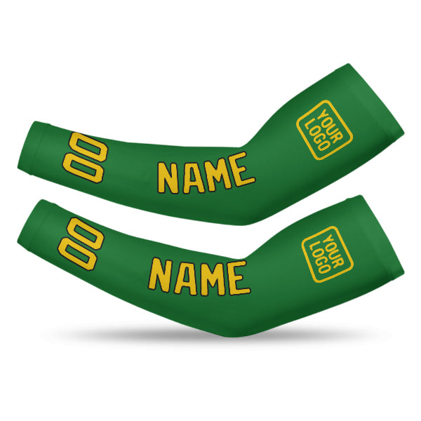 Manchon de bras personnalisé vert émeraude et or