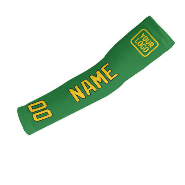 Manchon de bras personnalisé vert émeraude et or
