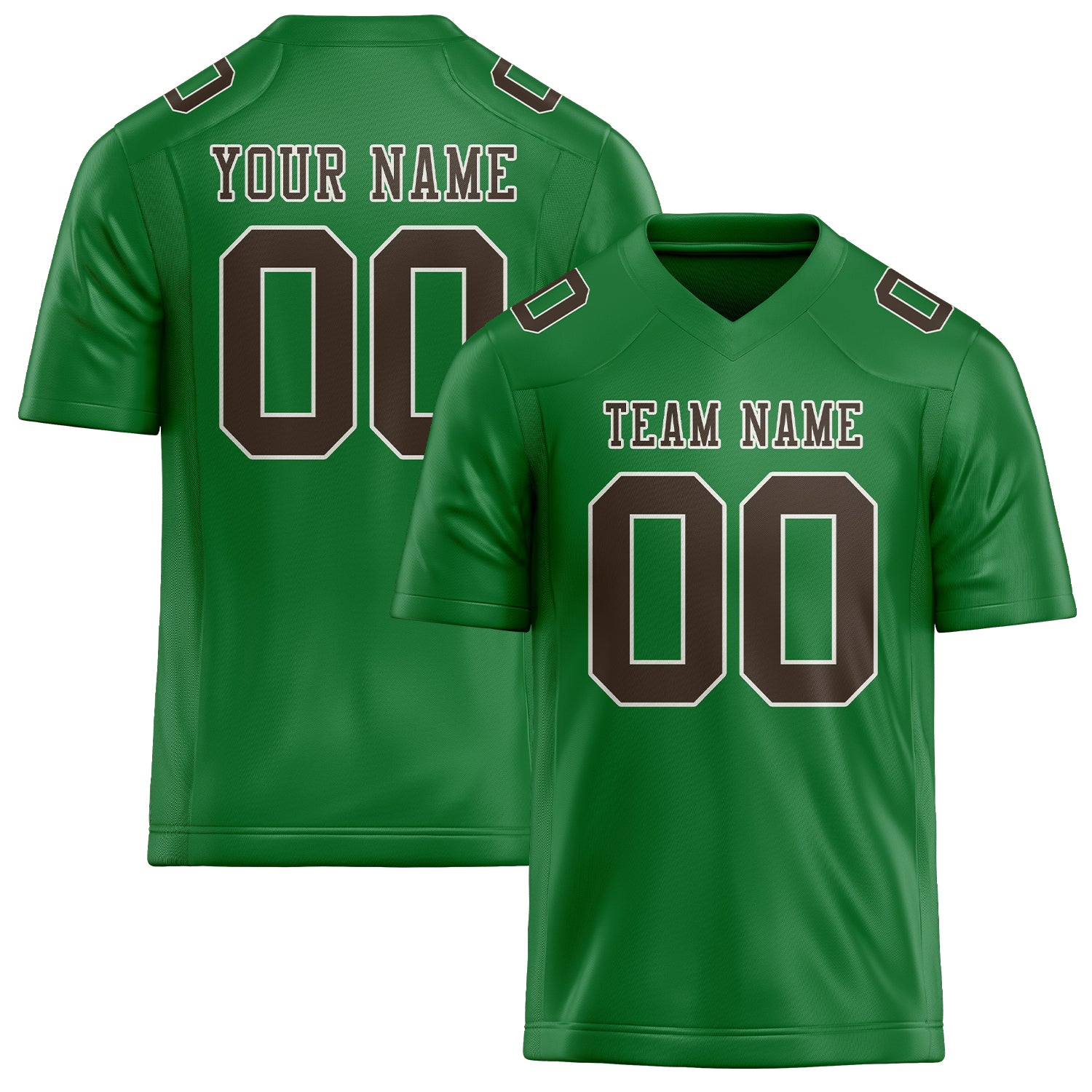 Maillot de football personnalisé vert émeraude et marron