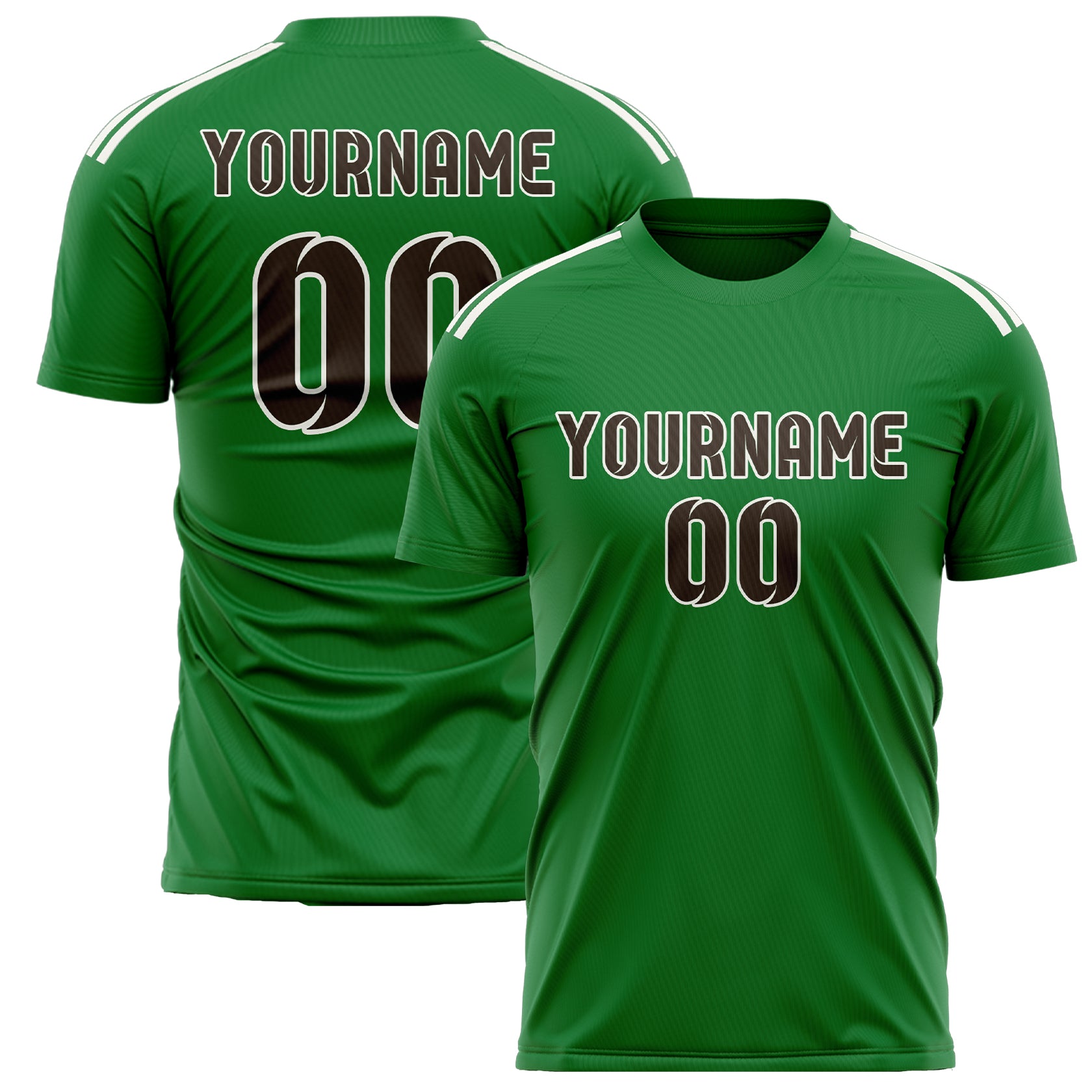 Maillot de football personnalisé vert émeraude et marron