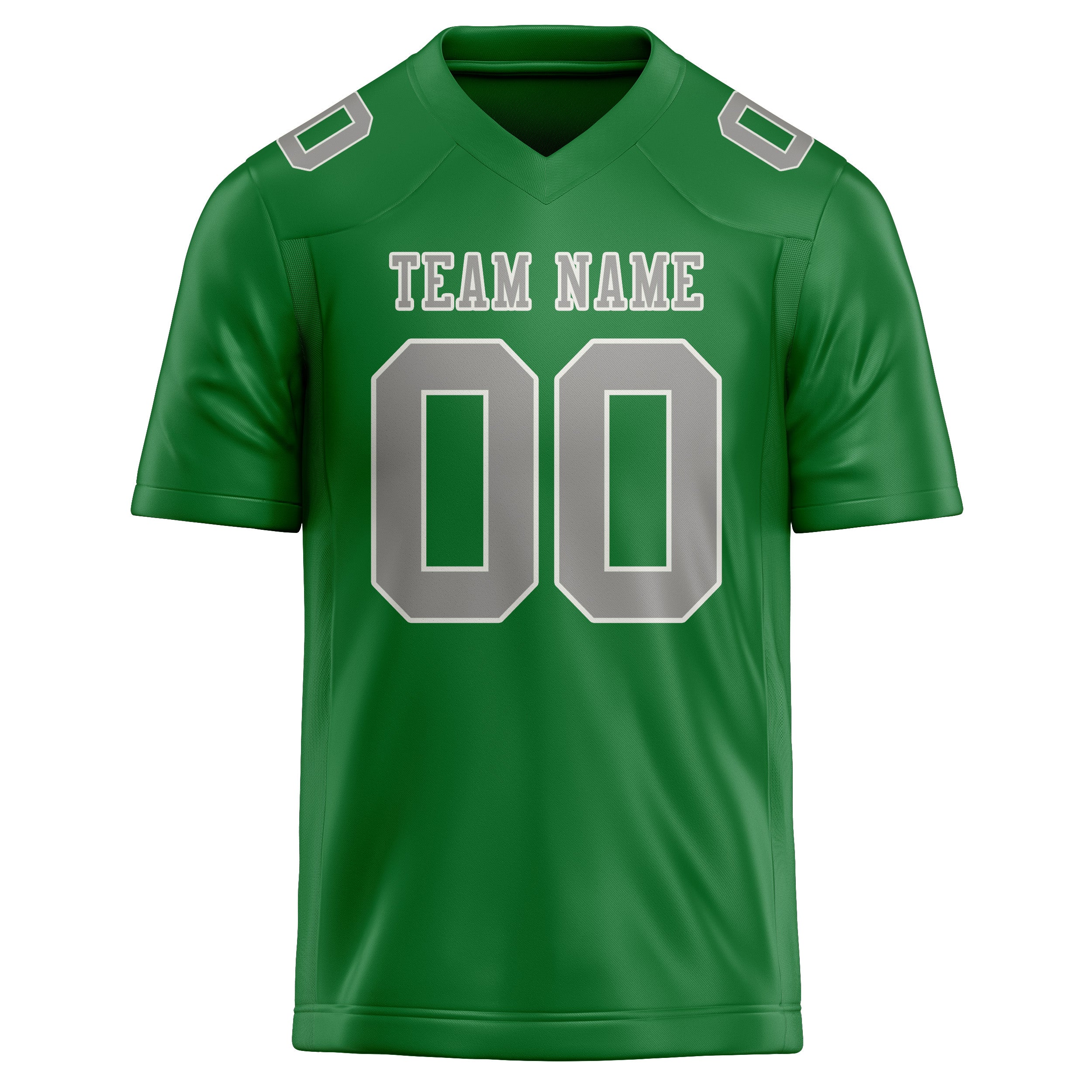Maillot de football personnalisé vert émeraude et gris