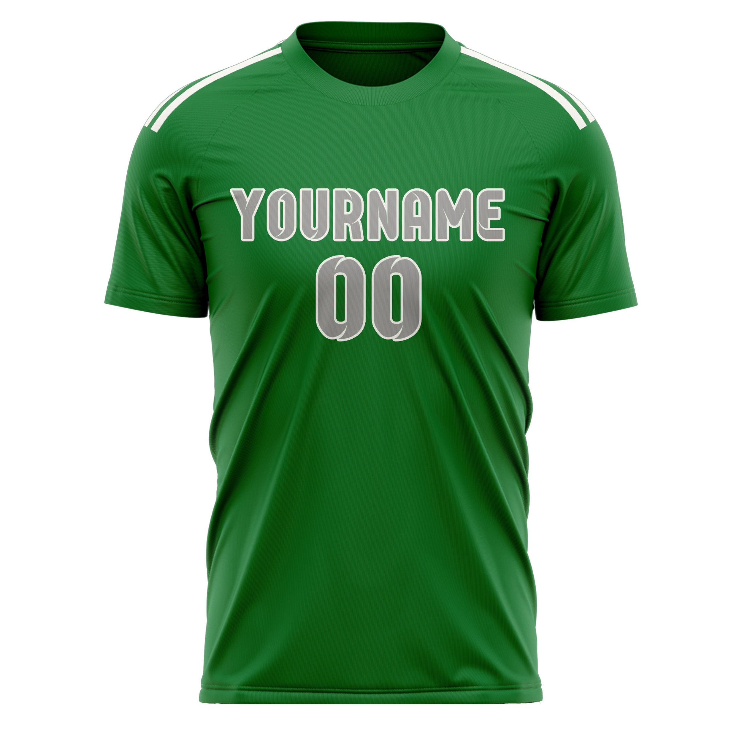 Maillot de football personnalisé vert émeraude et gris