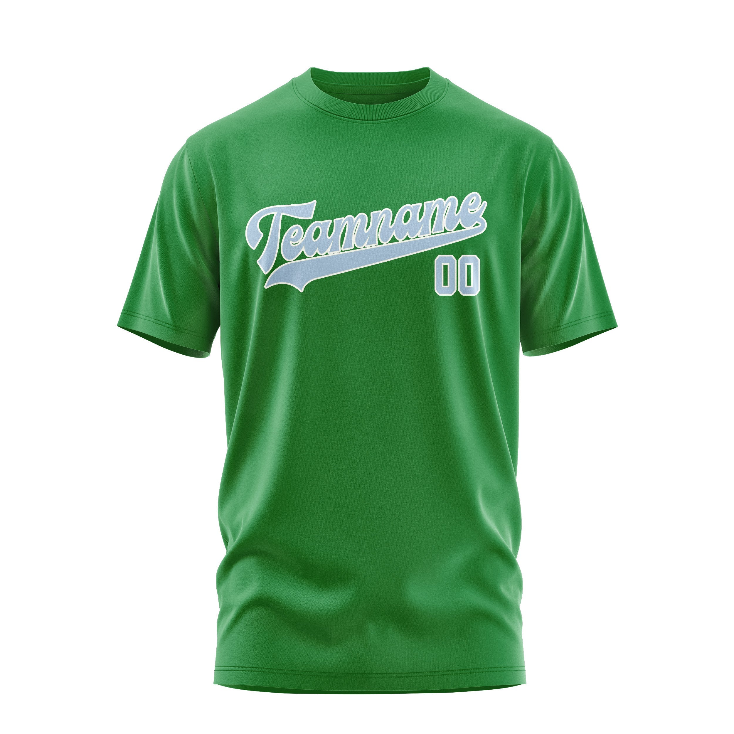 T-shirt personnalisé vert émeraude et bleu clair