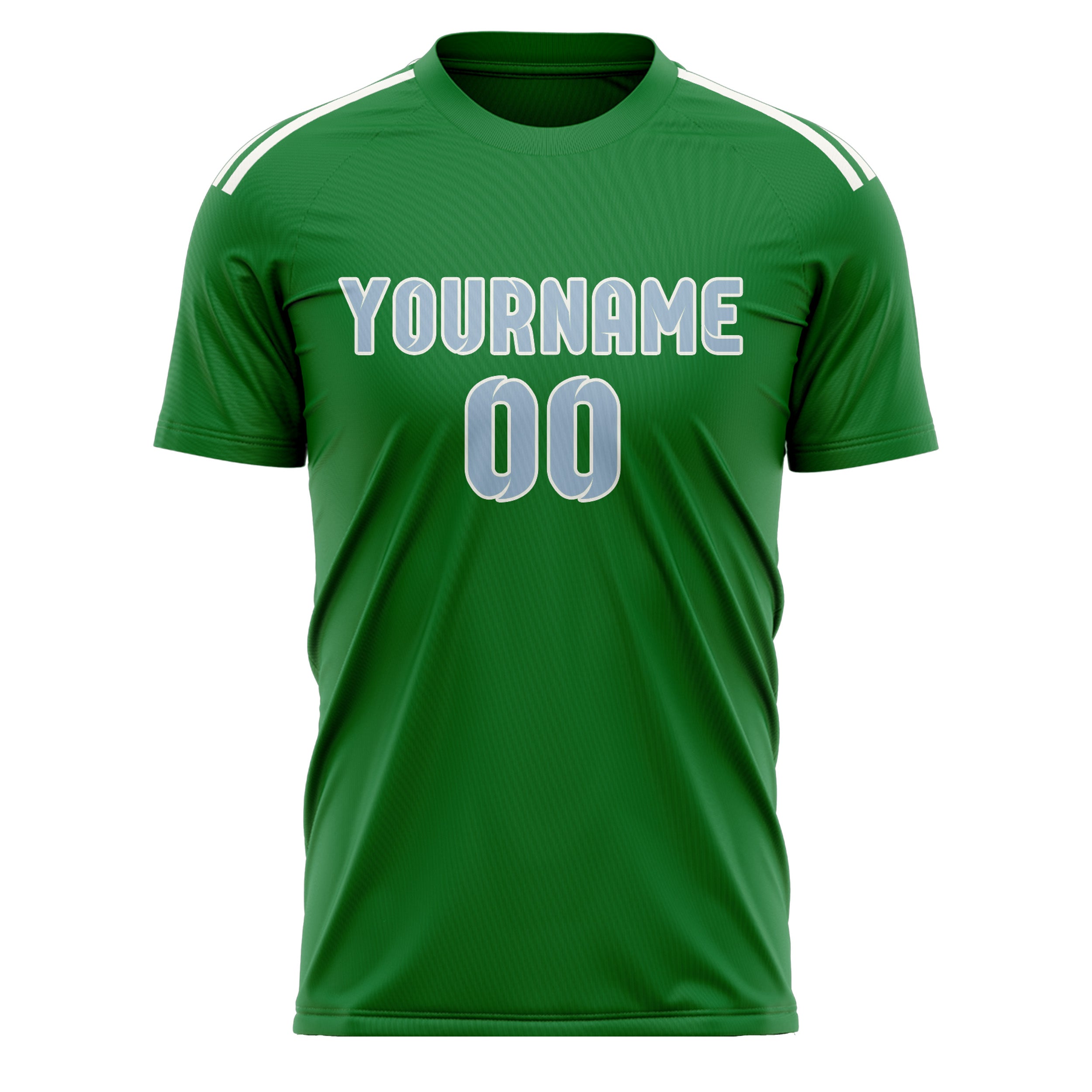 Maillot de football personnalisé vert émeraude et bleu clair