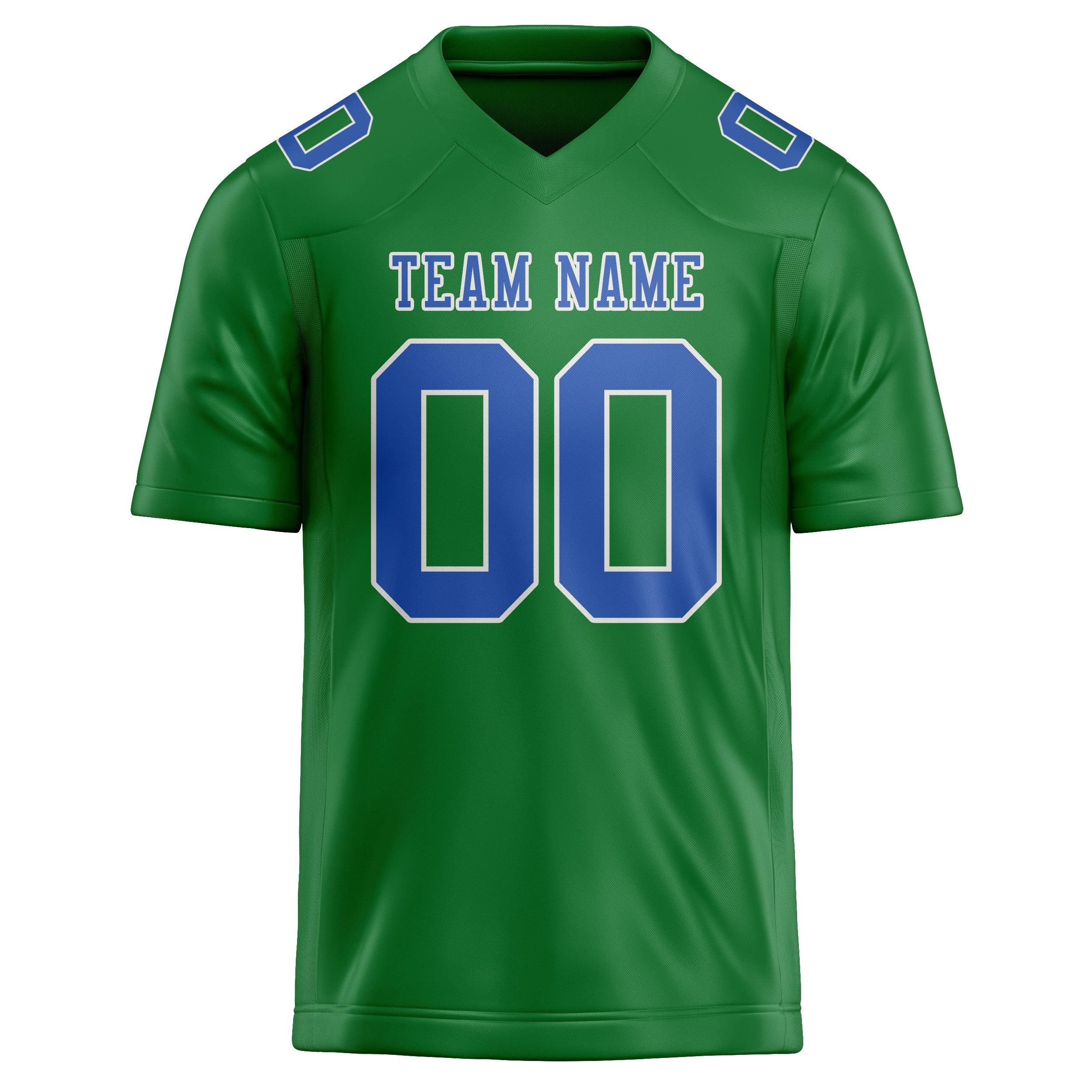 Maillot de football personnalisé vert émeraude et bleu ciel