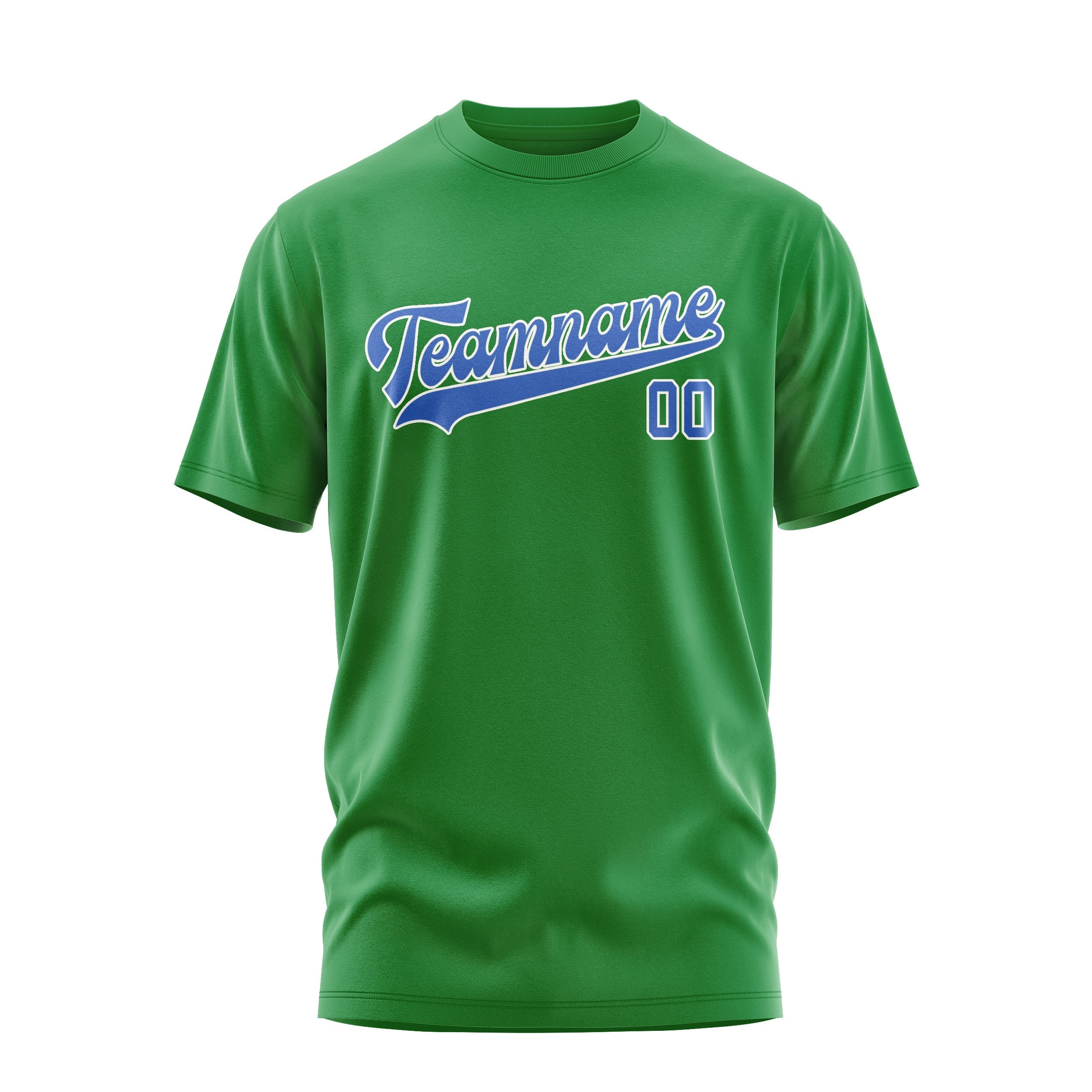 T-shirt personnalisé vert émeraude et bleu ciel