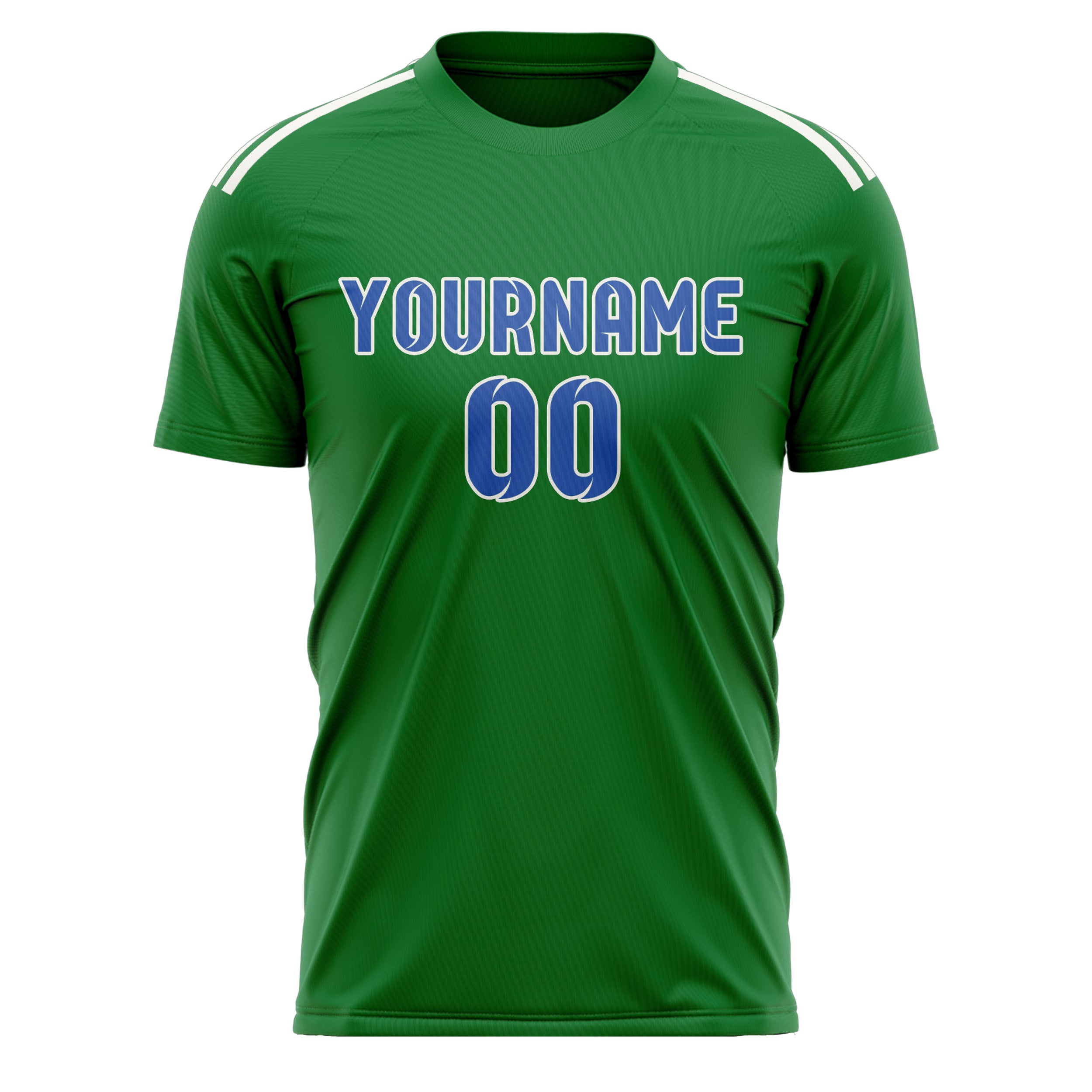 Maillot de football personnalisé vert émeraude et bleu ciel