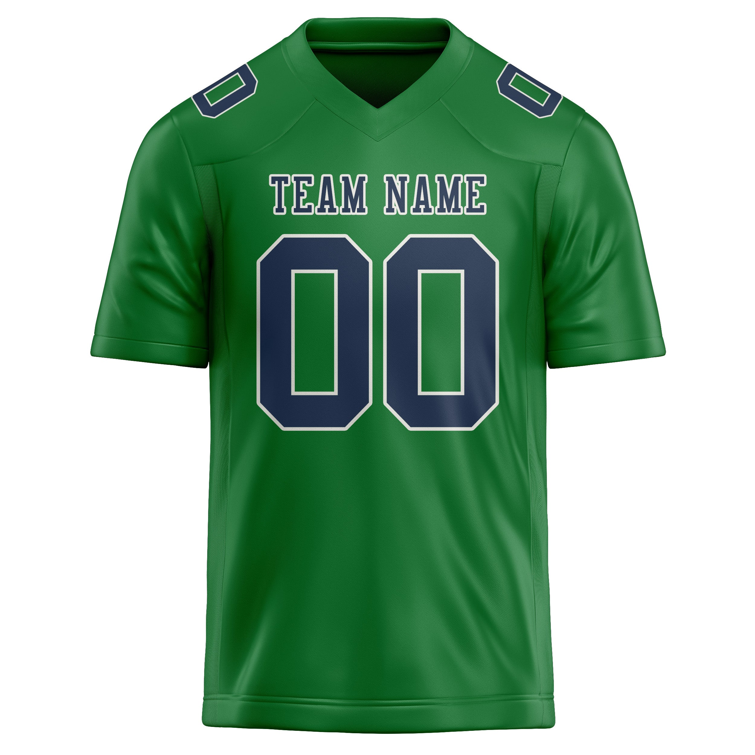 Maillot de football personnalisé vert émeraude et bleu