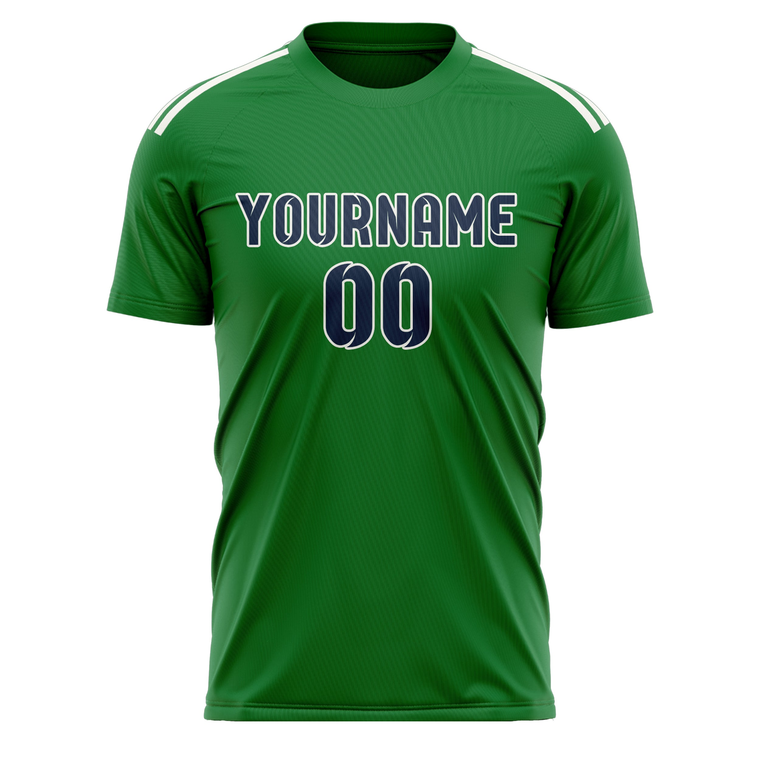 Maillot de football personnalisé vert émeraude et bleu