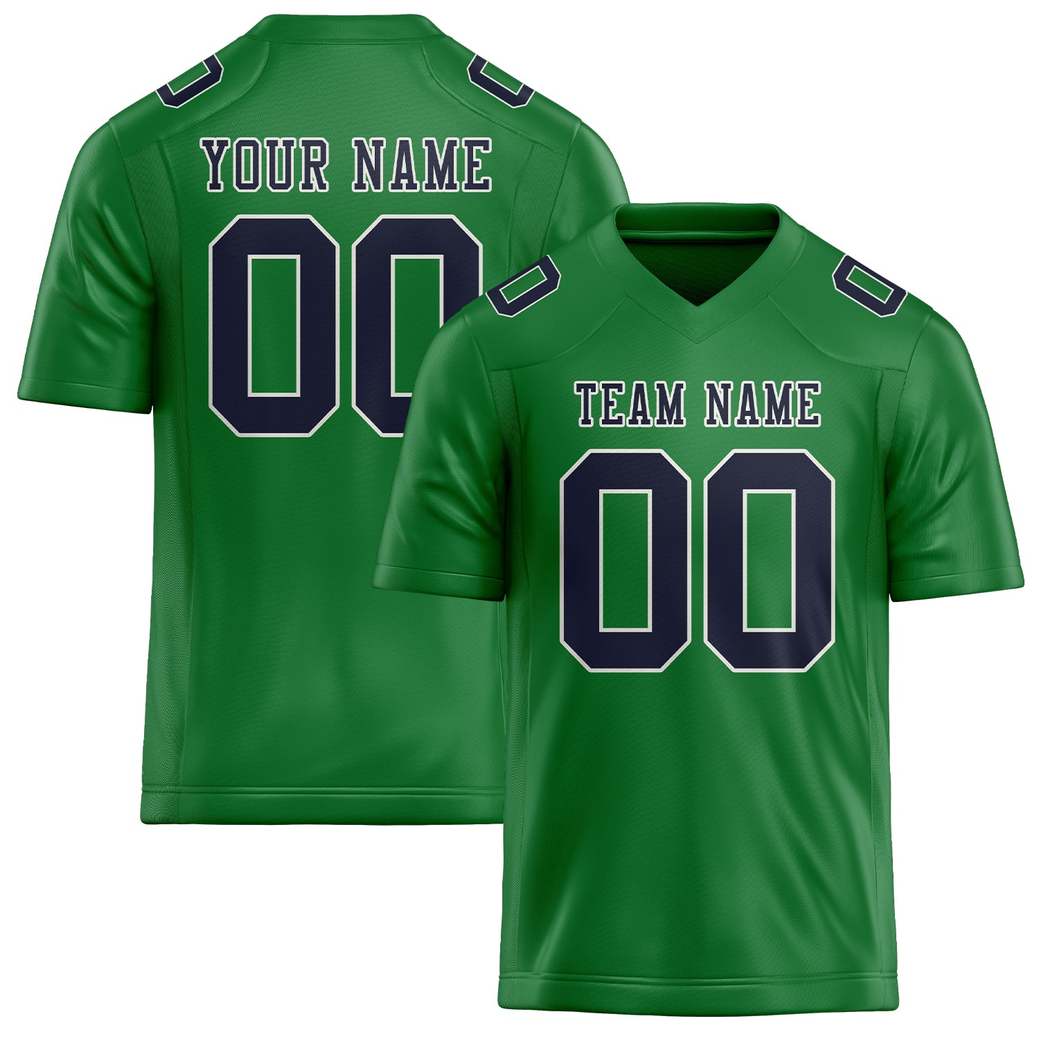 Maillot de football personnalisé vert émeraude et marine
