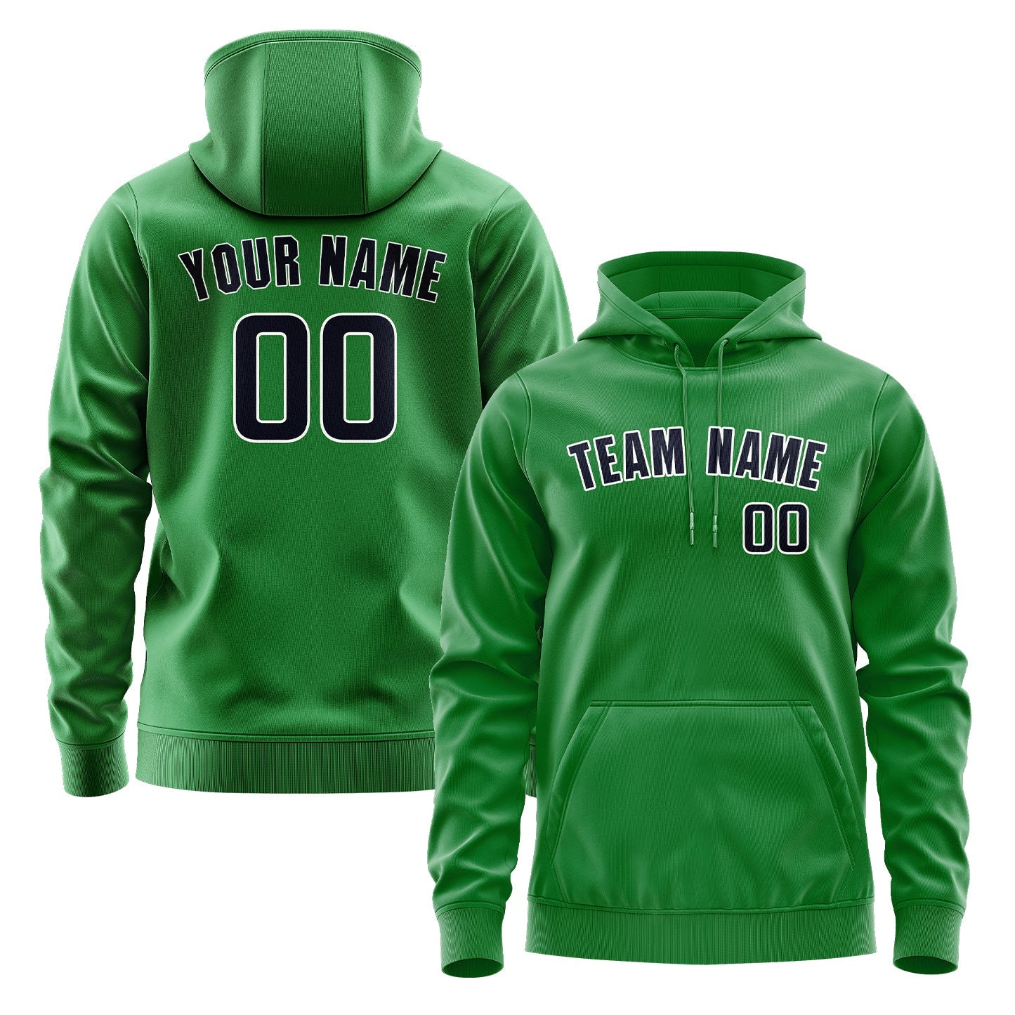 Sweat à capuche personnalisé vert émeraude et marine 