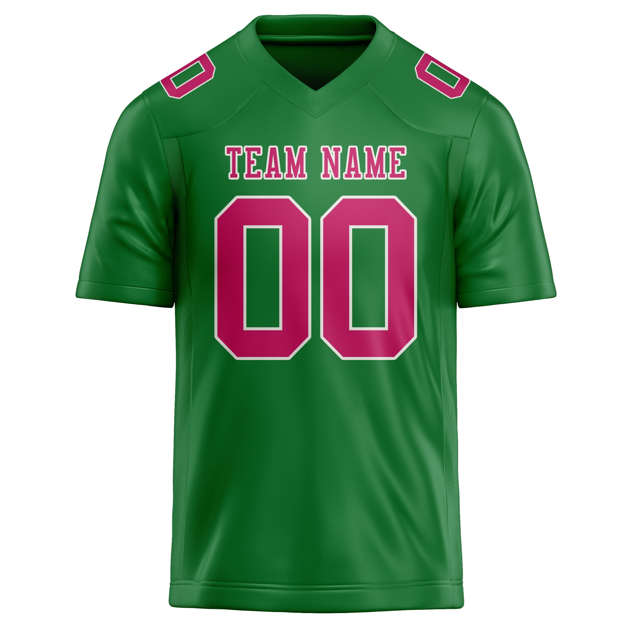 Maillot de football personnalisé vert émeraude et rose