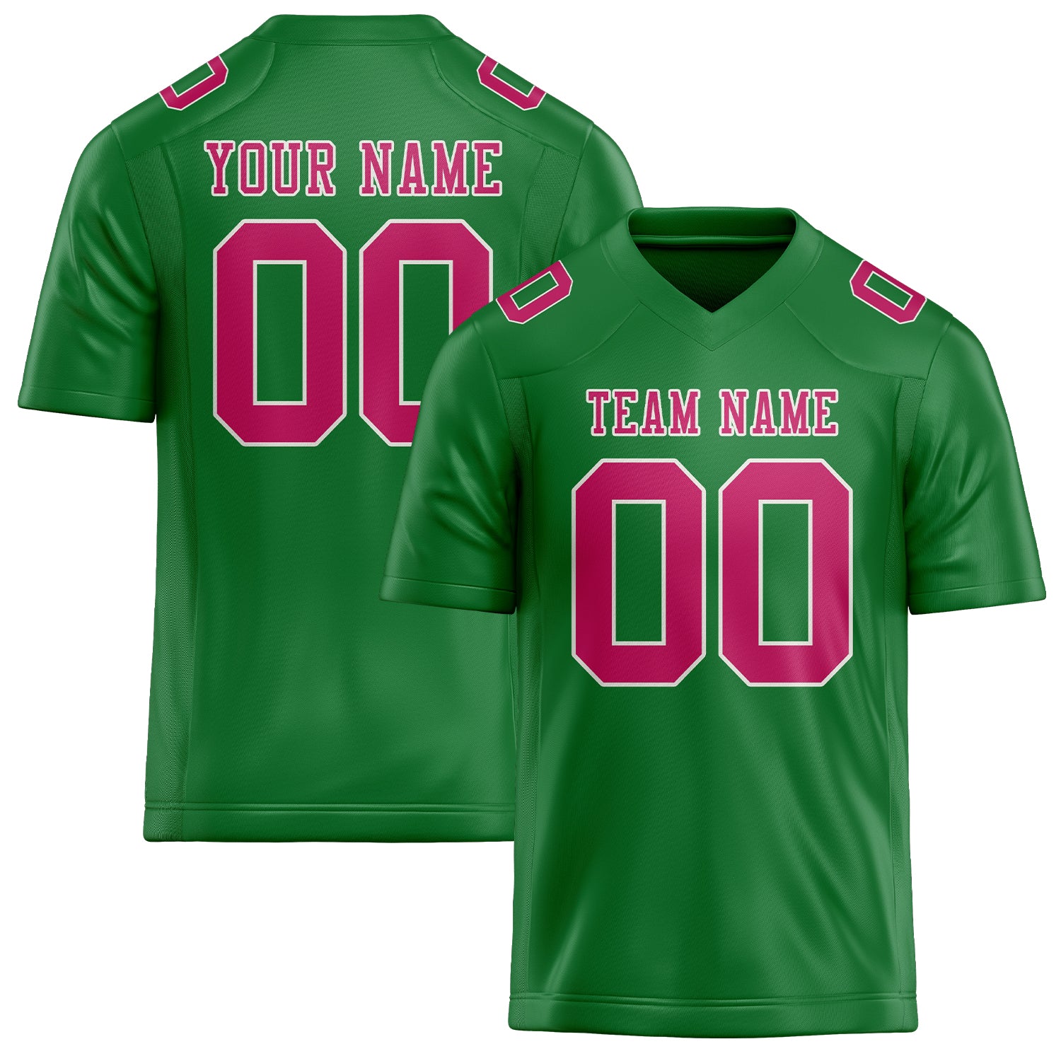 Maillot de football personnalisé vert émeraude et rose