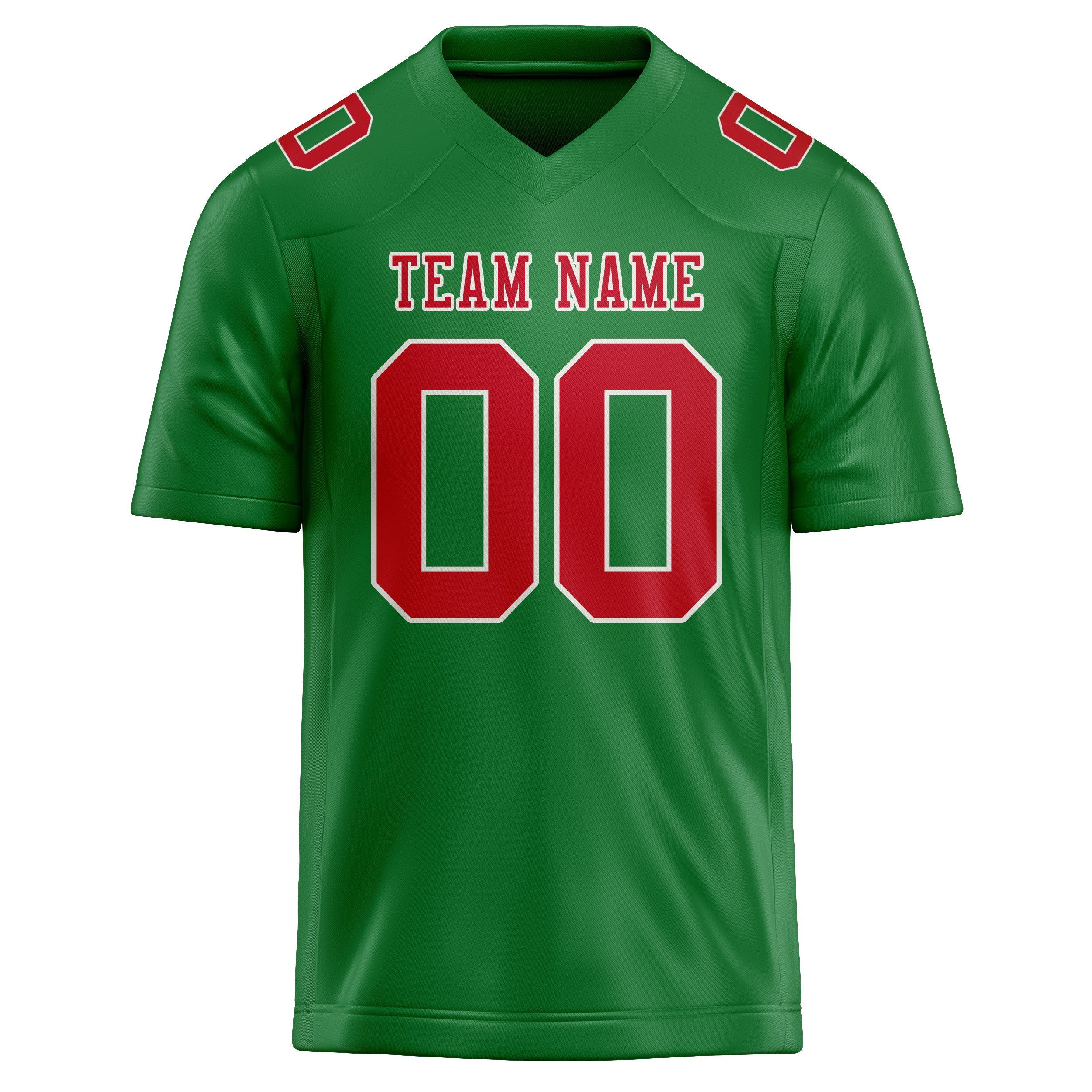Maillot de football personnalisé vert émeraude et rouge