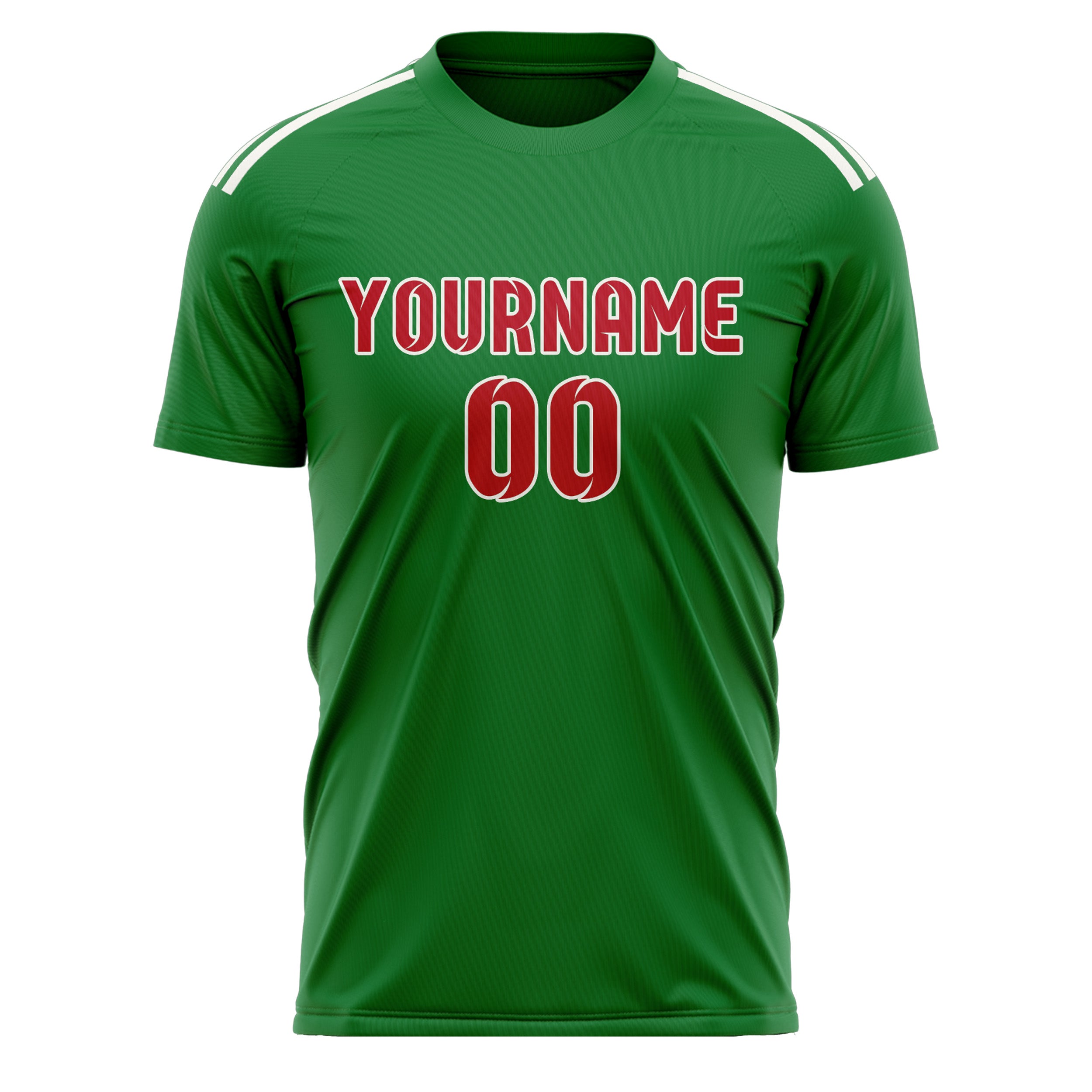 Maillot de football personnalisé vert émeraude et rouge