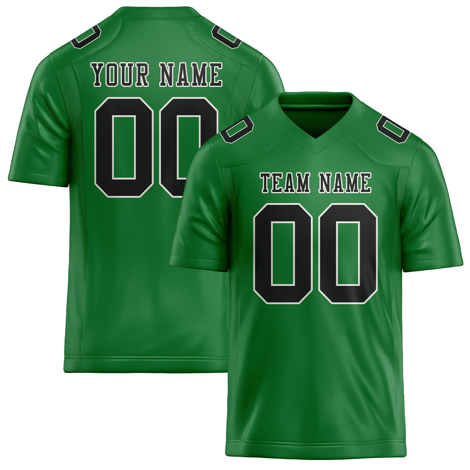 Maillot de football personnalisé vert émeraude et noir