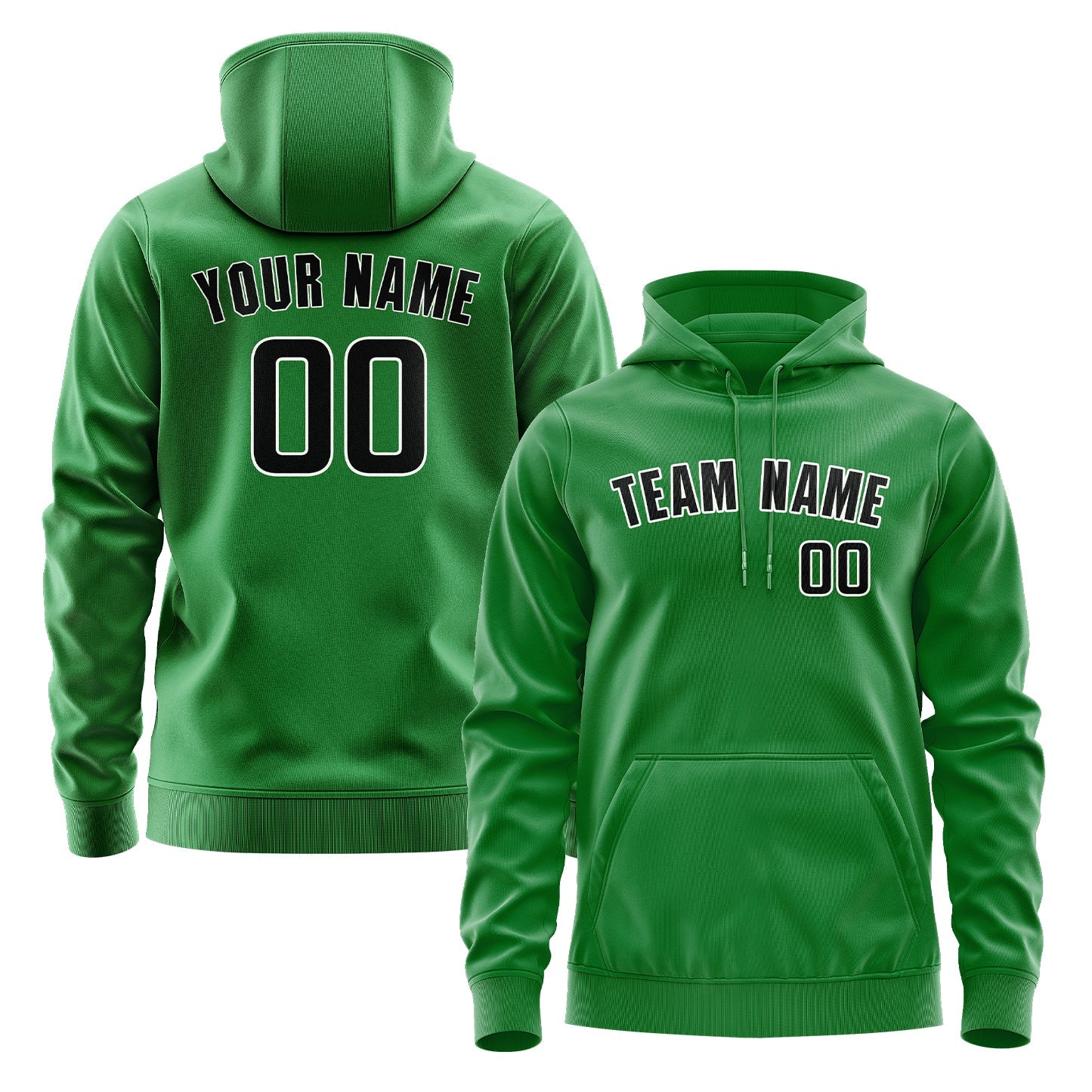 Sweat à capuche personnalisé vert émeraude et noir 