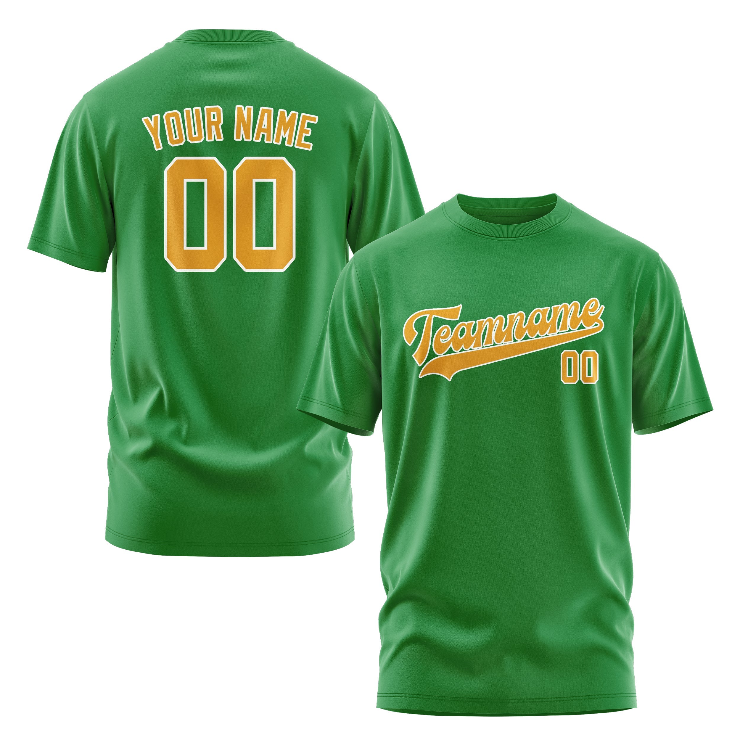 T-shirt personnalisé vert émeraude et jaune