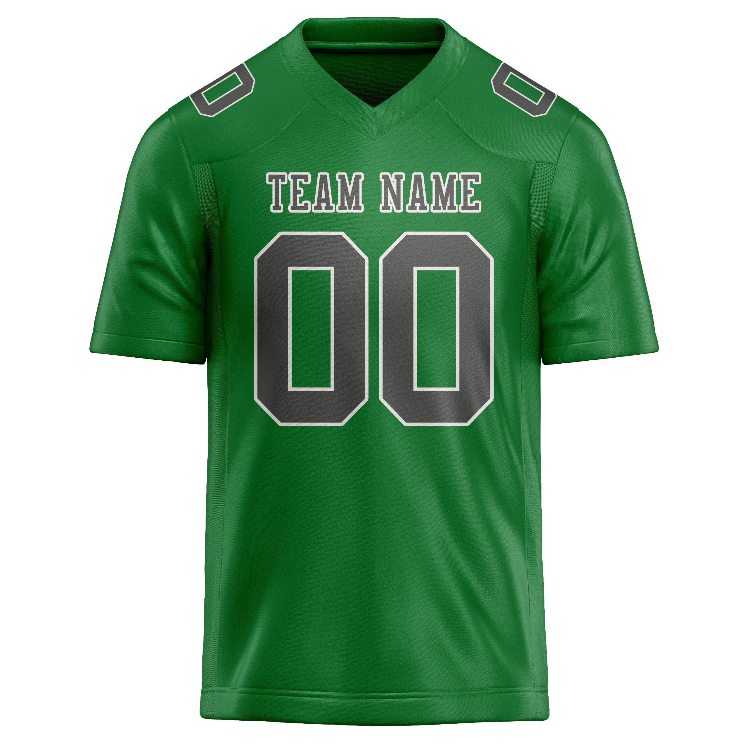 Maillot de football personnalisé vert émeraude et gris foncé
