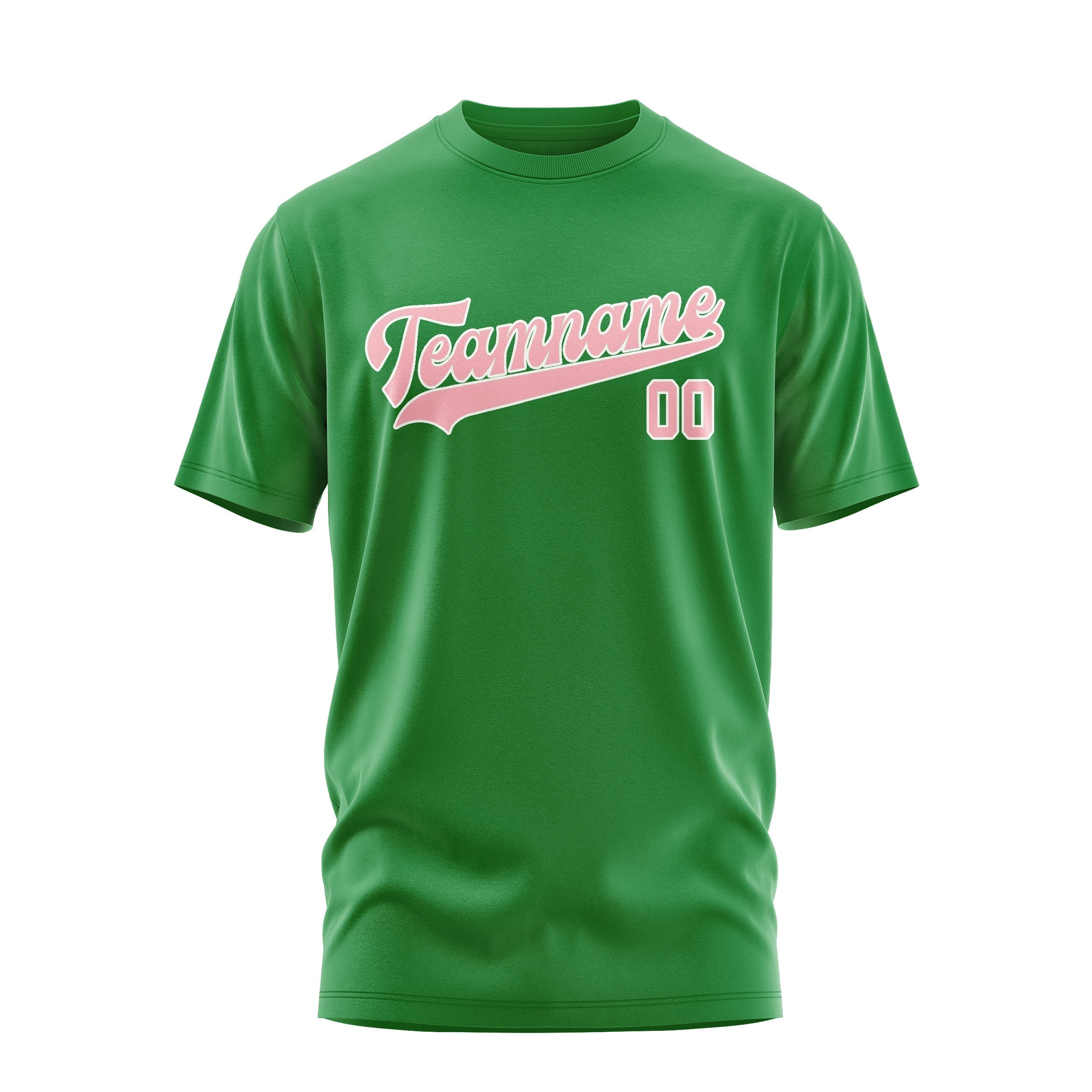 T-shirt personnalisé vert émeraude et rose clair
