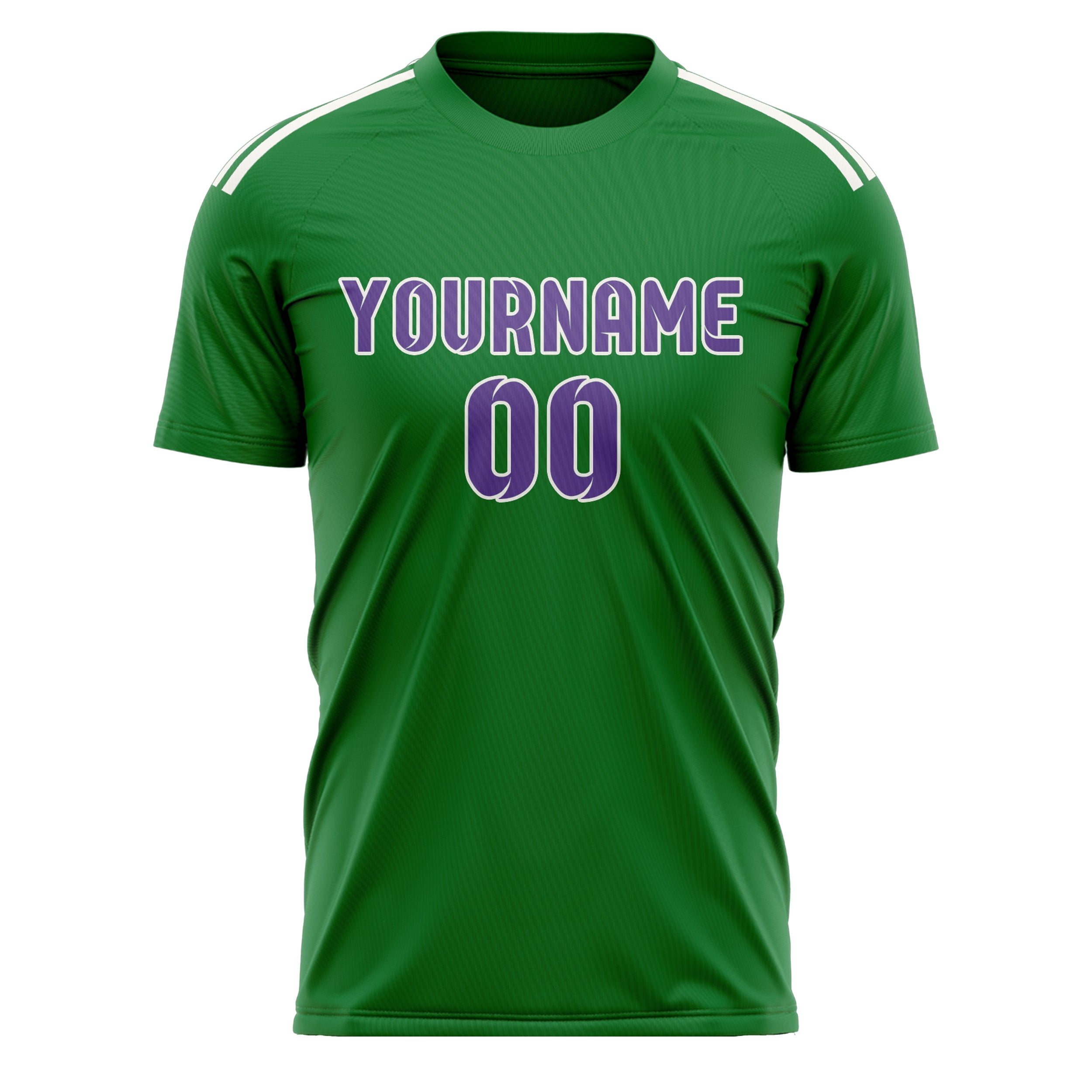 Maillot de football personnalisé vert émeraude et violet clair