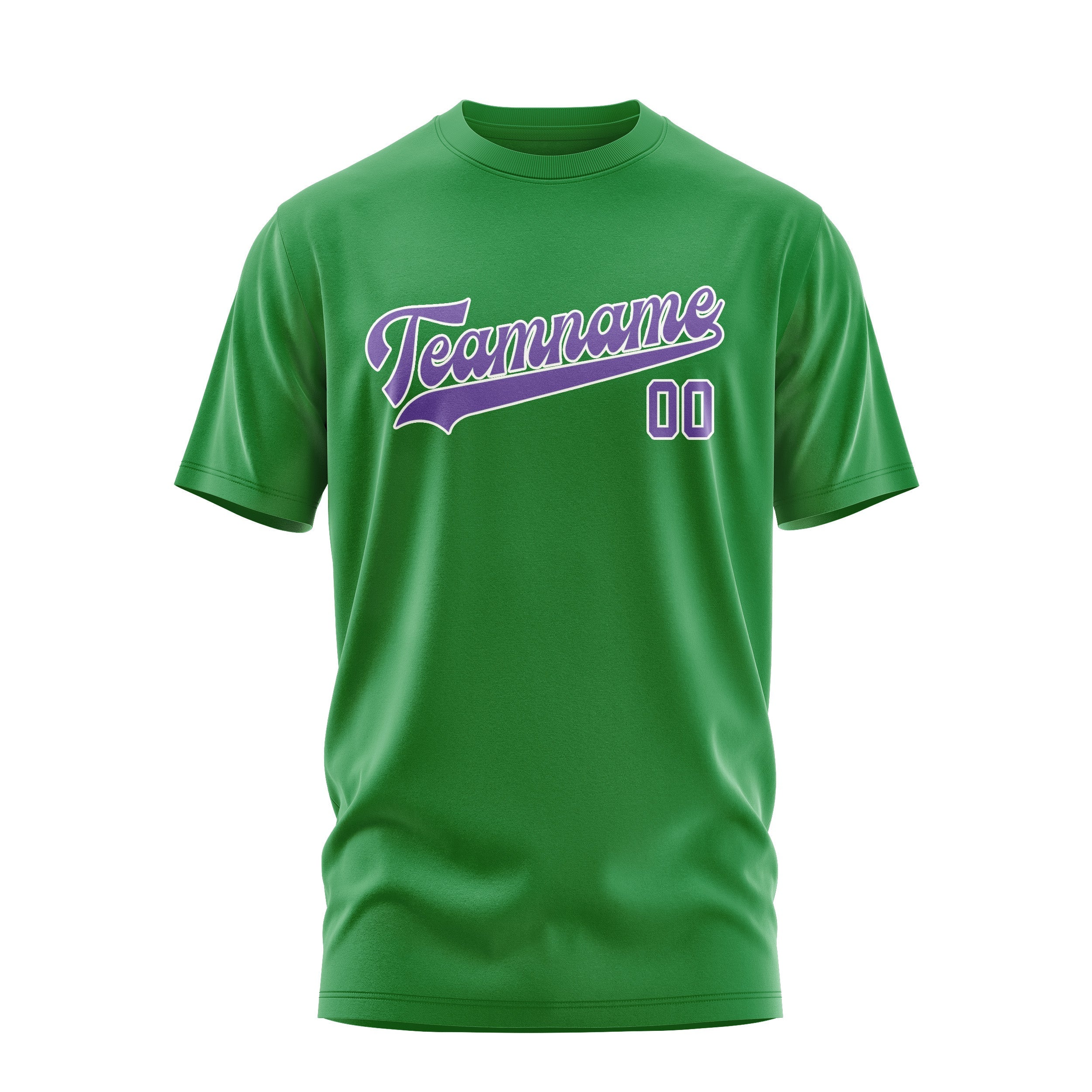 T-shirt personnalisé vert émeraude et violet clair
