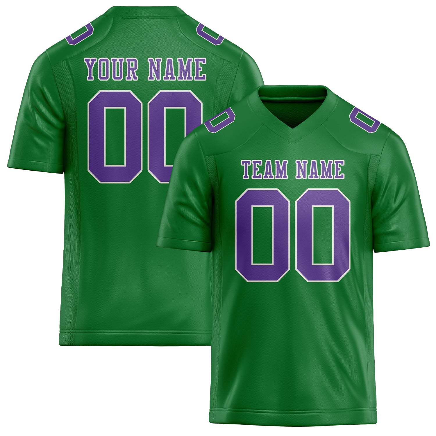 Maillot de football personnalisé vert émeraude et violet clair