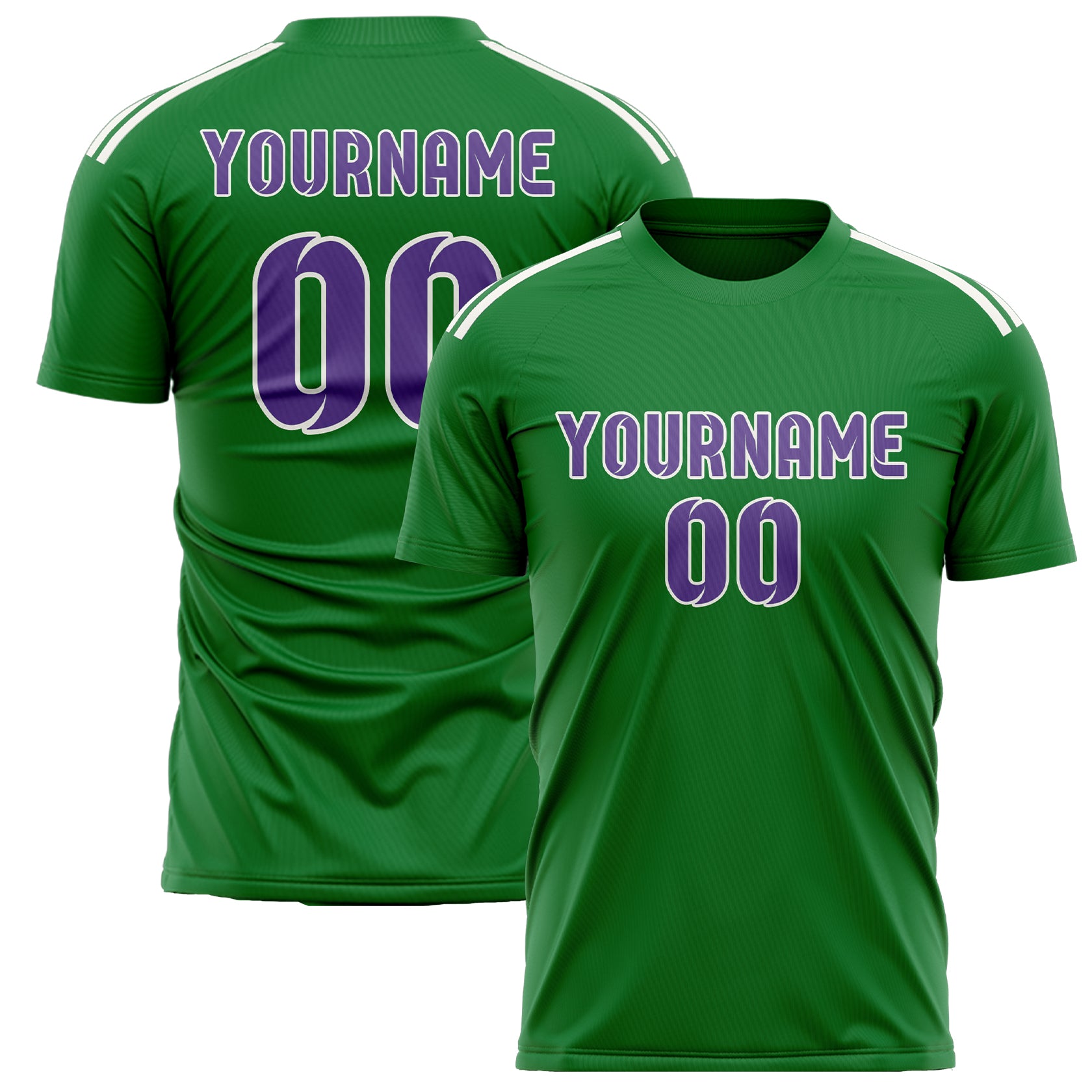 Maillot de football personnalisé vert émeraude et violet clair