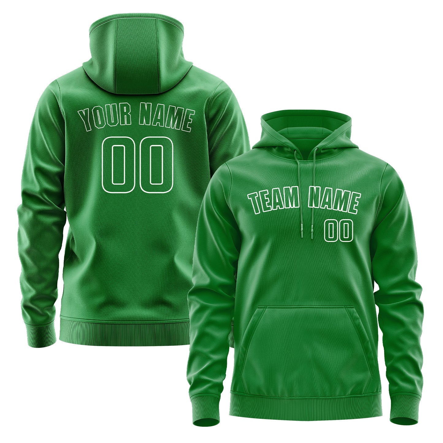 Sweat à capuche vert émeraude personnalisé 