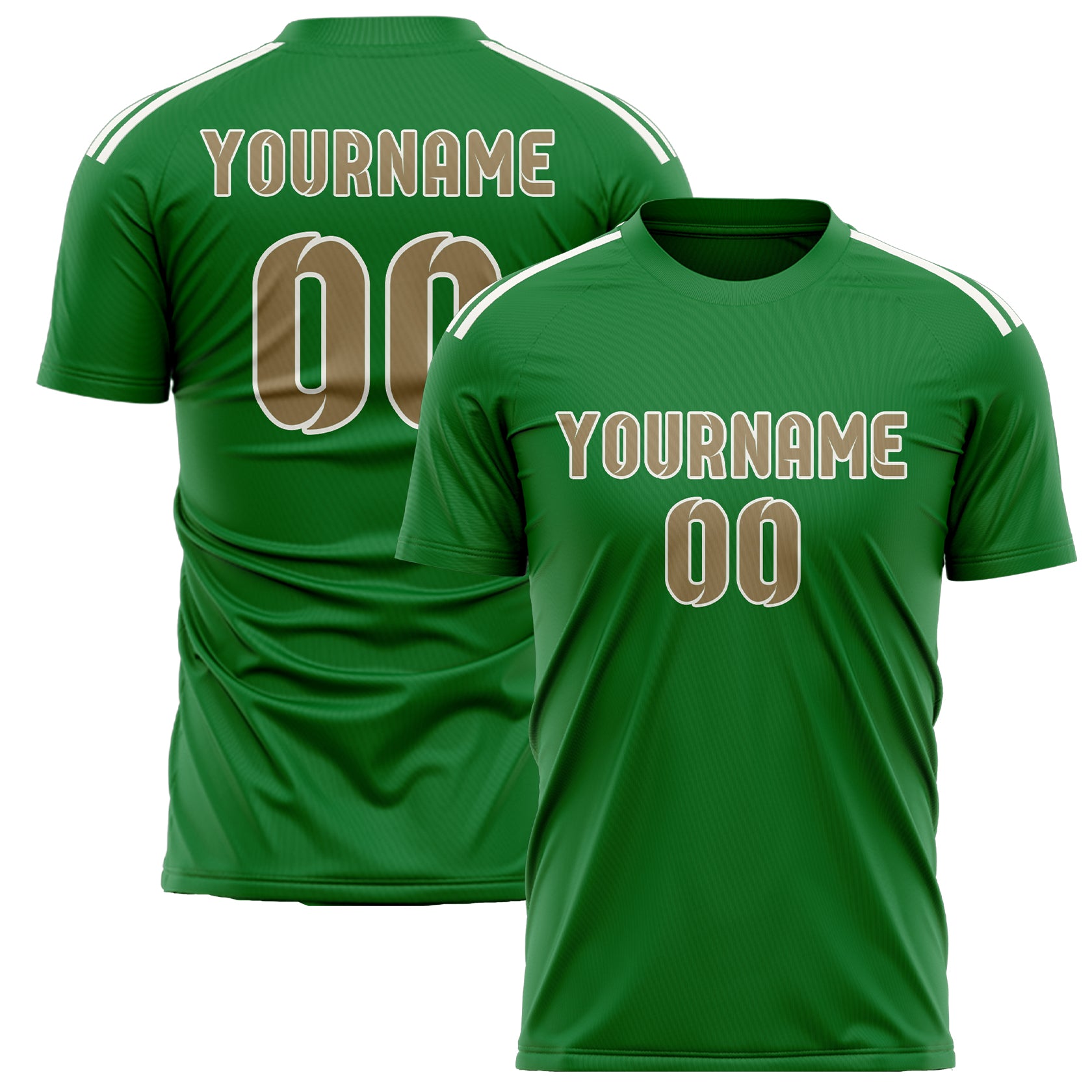 Maillot de football personnalisé vert émeraude kaki clair