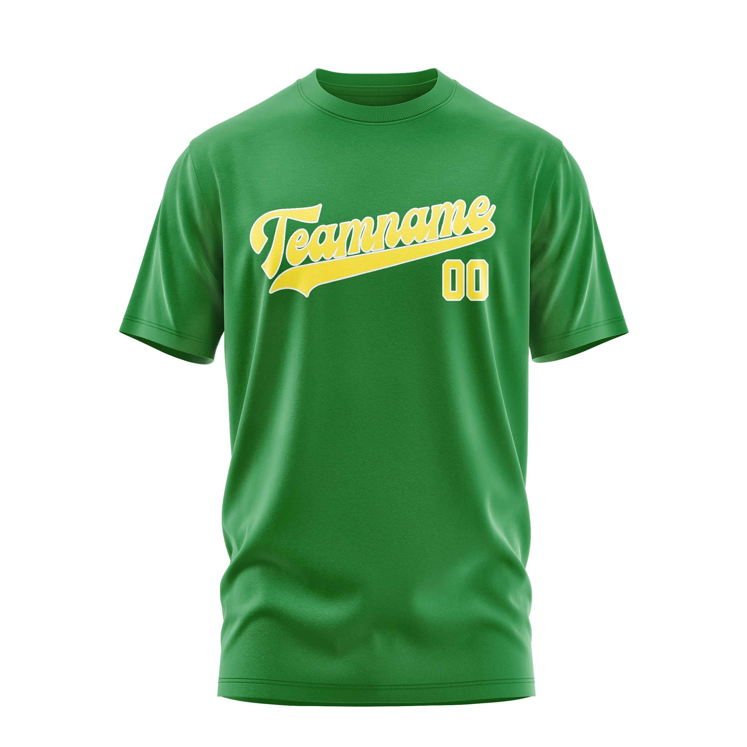 T-shirt personnalisé vert émeraude et jaune clair