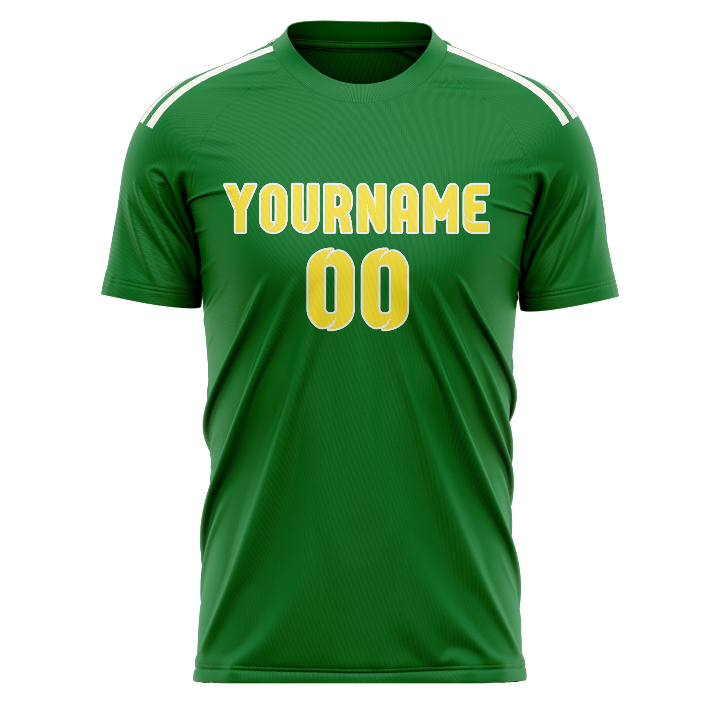 Maillot de football personnalisé vert émeraude et jaune clair
