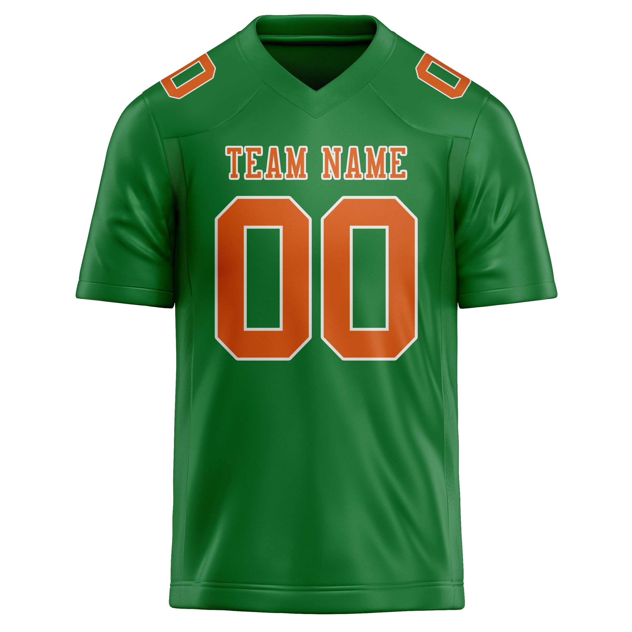 Maillot de football personnalisé vert émeraude et orange
