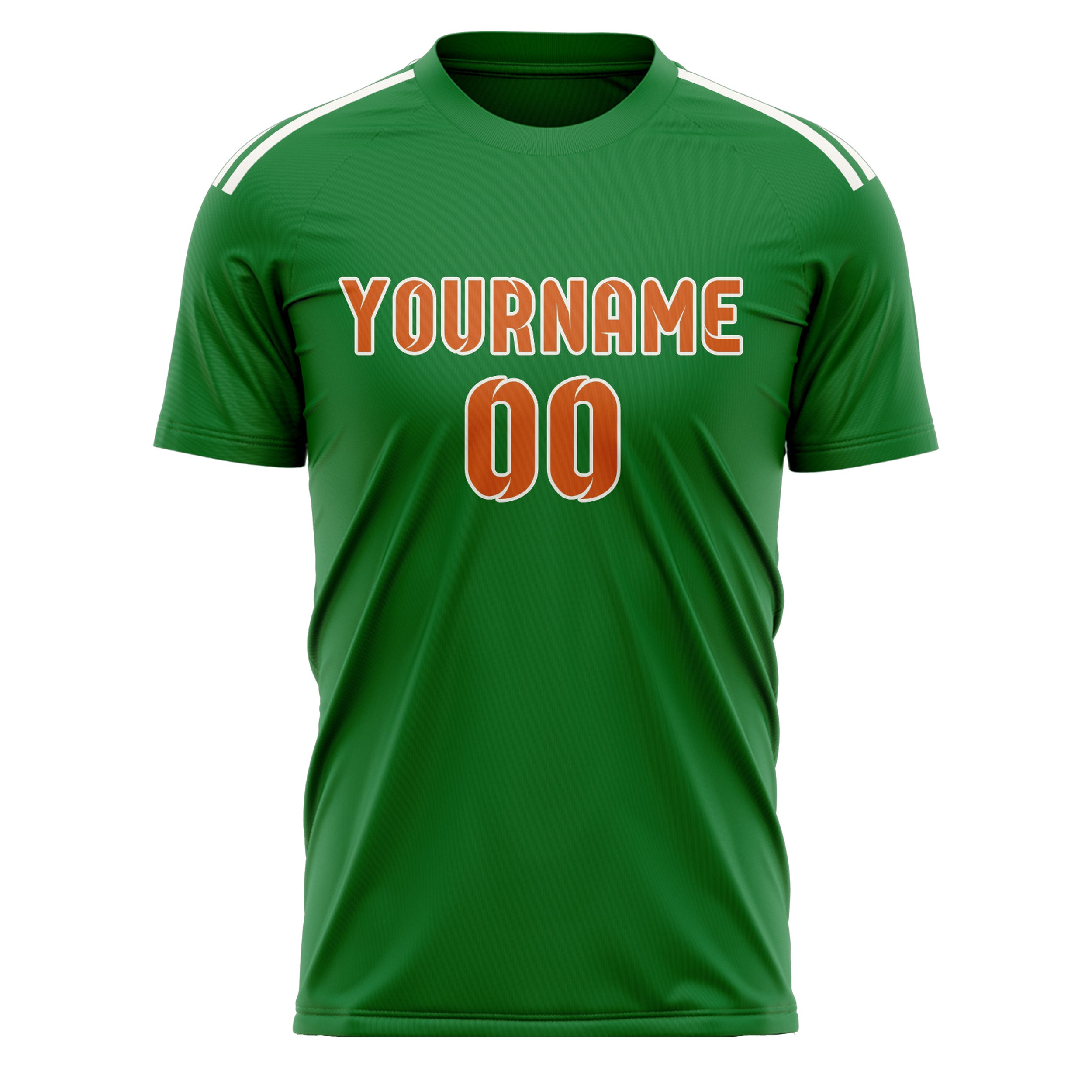 Maillot de football personnalisé vert émeraude et orange
