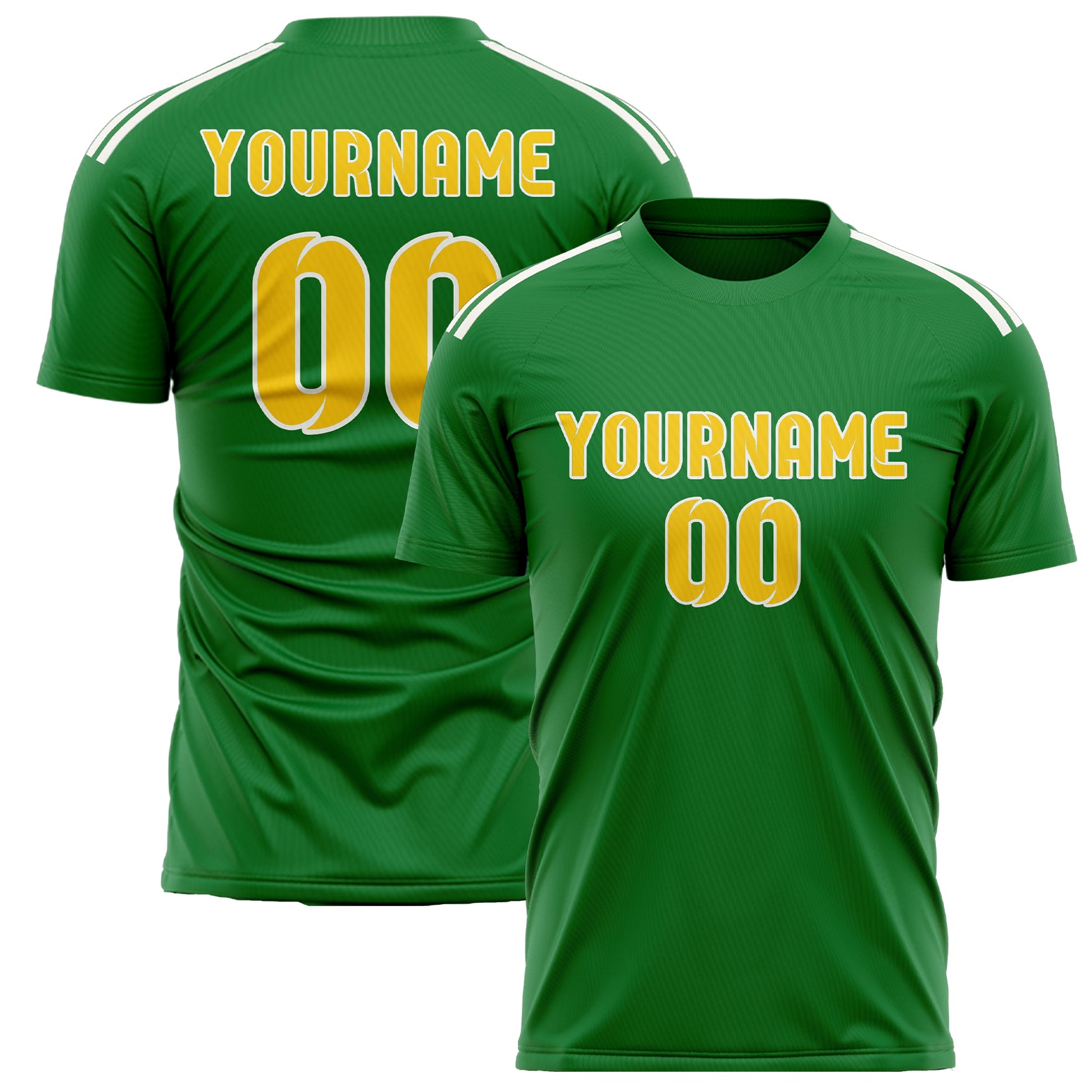 Maillot de football personnalisé vert émeraude et or