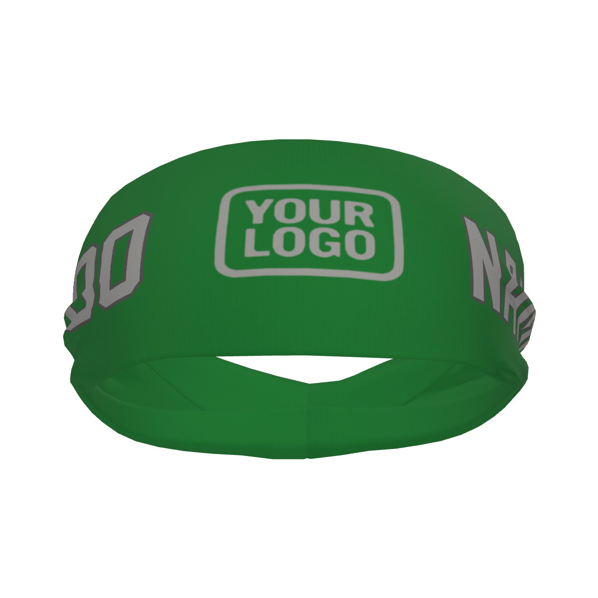 Bandeau de sport personnalisé vert émeraude et gris